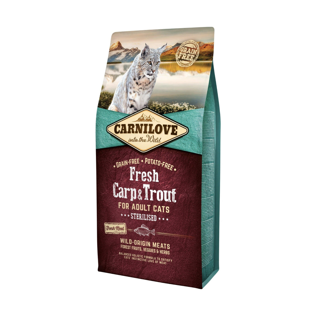 Carnilove Cat Fresh Carp &amp; Trout Sterilised, Katzen Trockenfutter - Woofshack