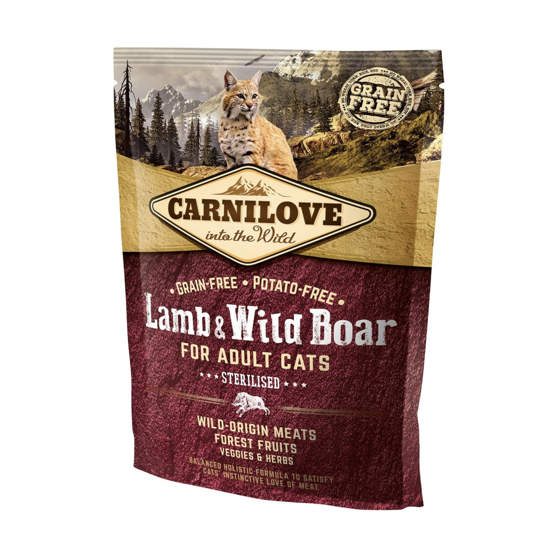 Carnilove Cat Lamb &amp; Wild Boar Sterilised, Katzen Trockenfutter - Woofshack