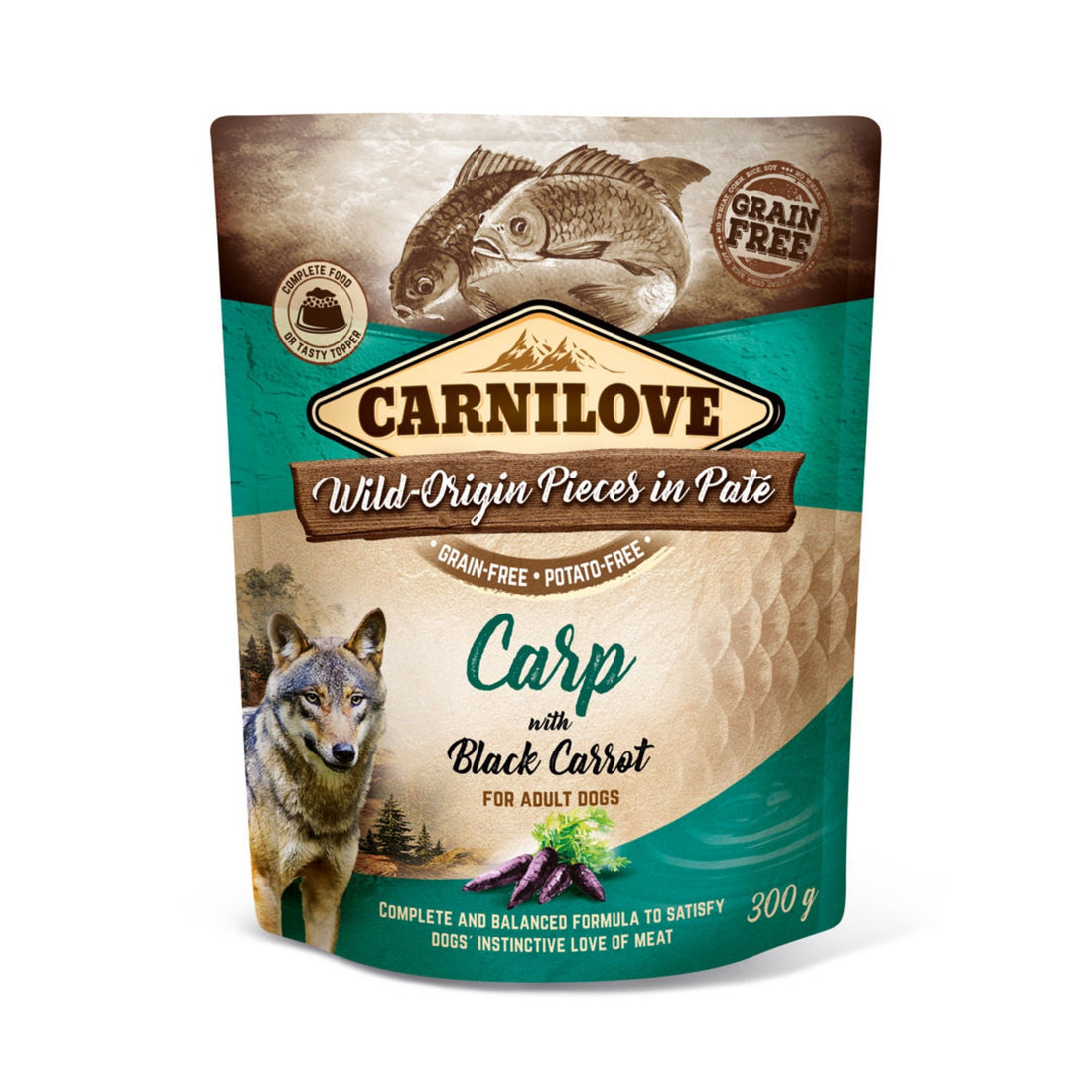 Carnilove Dog Pouch Adult Carp with Black Carrot, Hunde Nassfutter - Woofshack