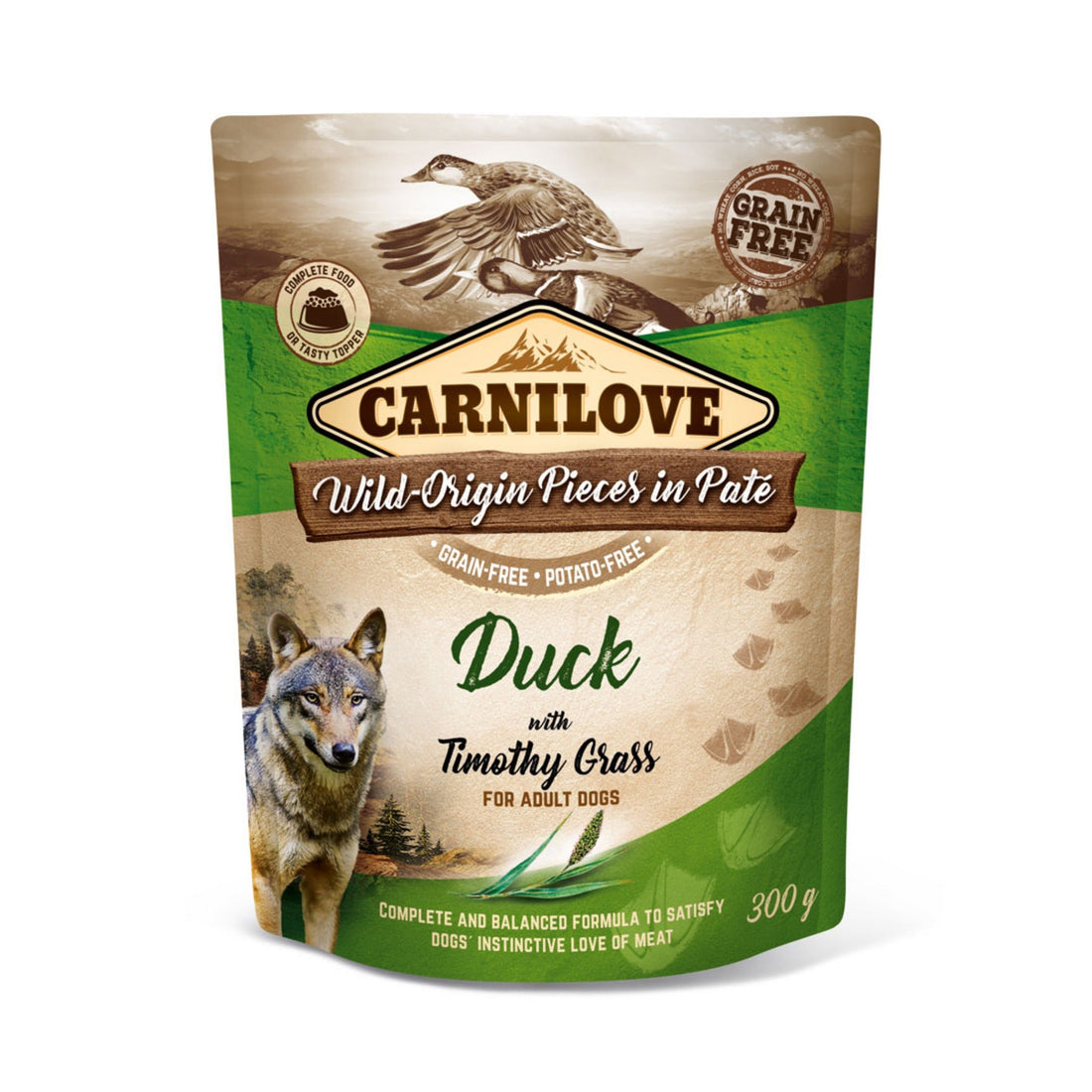 Carnilove Dog Pouch Adult Duck with Timothy Grass, Hunde Nassfutter - Woofshack