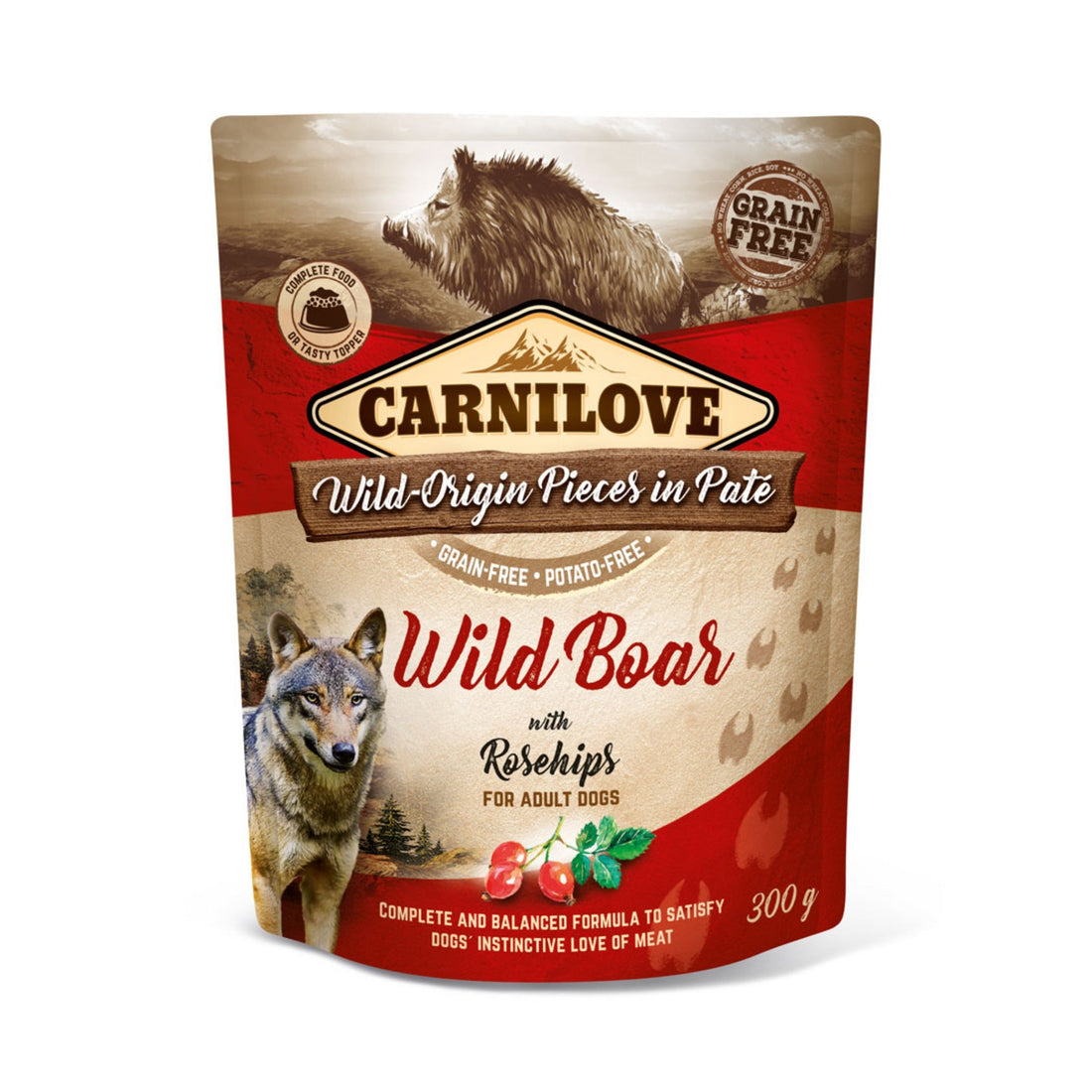 Carnilove Dog Pouch Adult Wild Boar with Rosehips, Hunde Nassfutter - Woofshack
