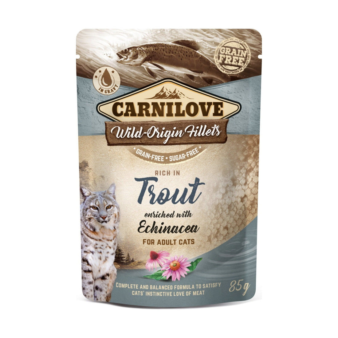 Carnilove Pouch Cat Adult Trout with Echinacea, Katzen Nassfutter - Woofshack
