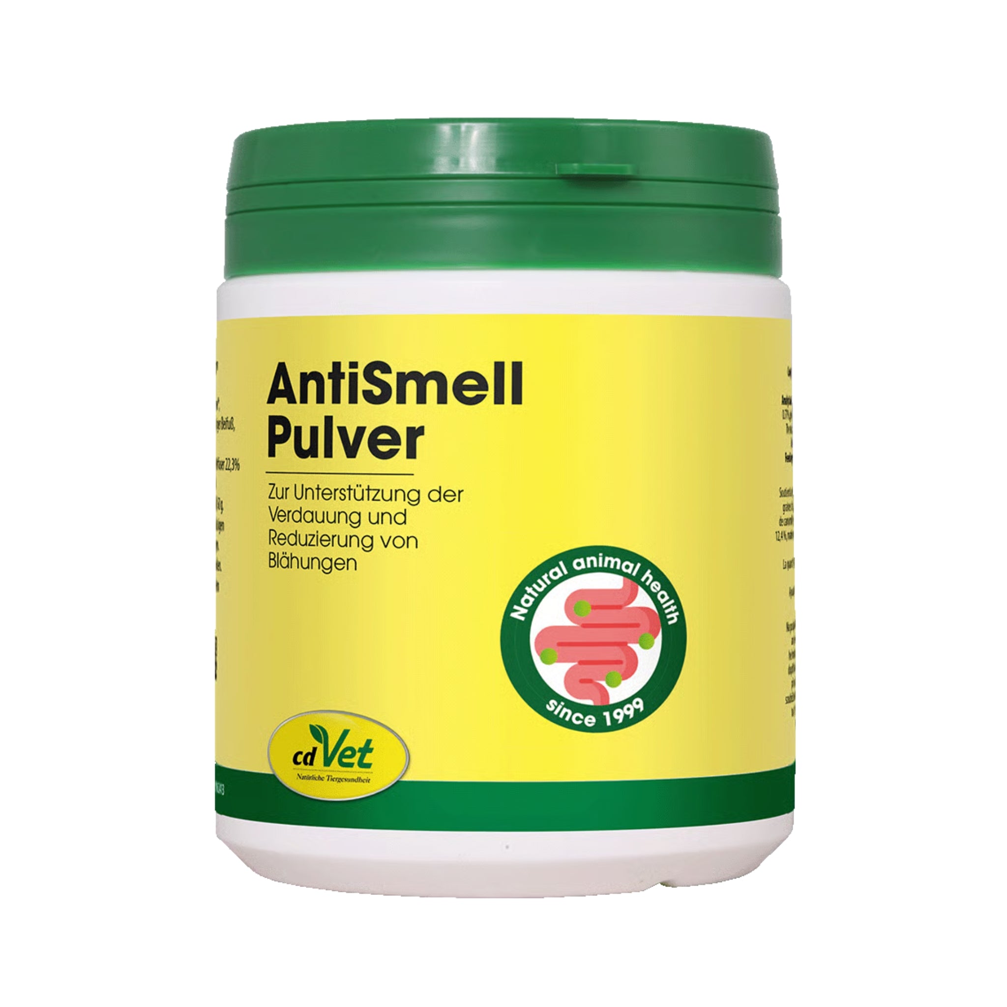 cdVet AntiSmell Pulver – Natürliches Kräuterpulver gegen Blähungen &amp; Darmgeruch beim Hund