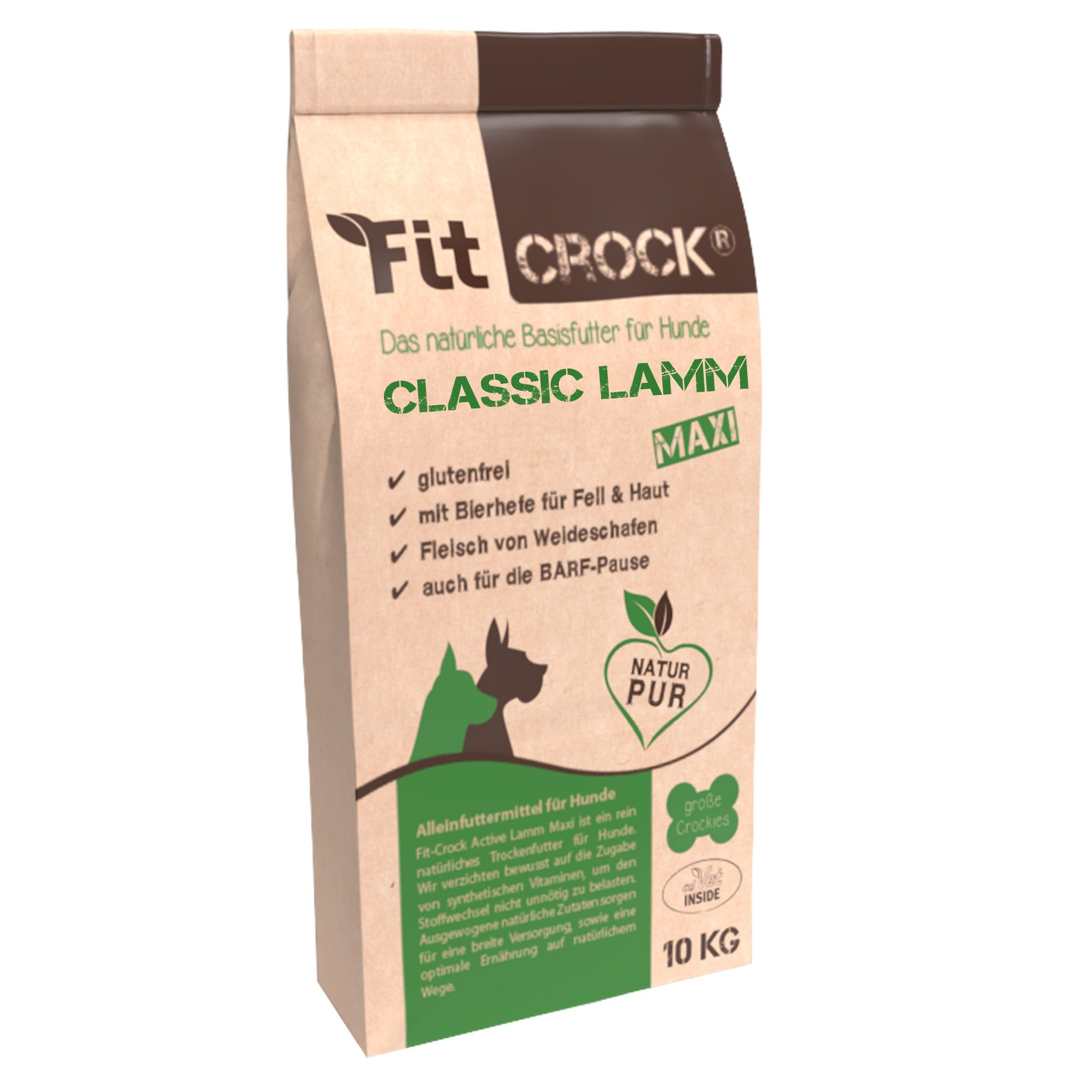 cdVet Fit-Crock Classic Lamm Maxi - Kaltgepresstes Trockenfutter für große Hunde mit empfindlicher Verdauung