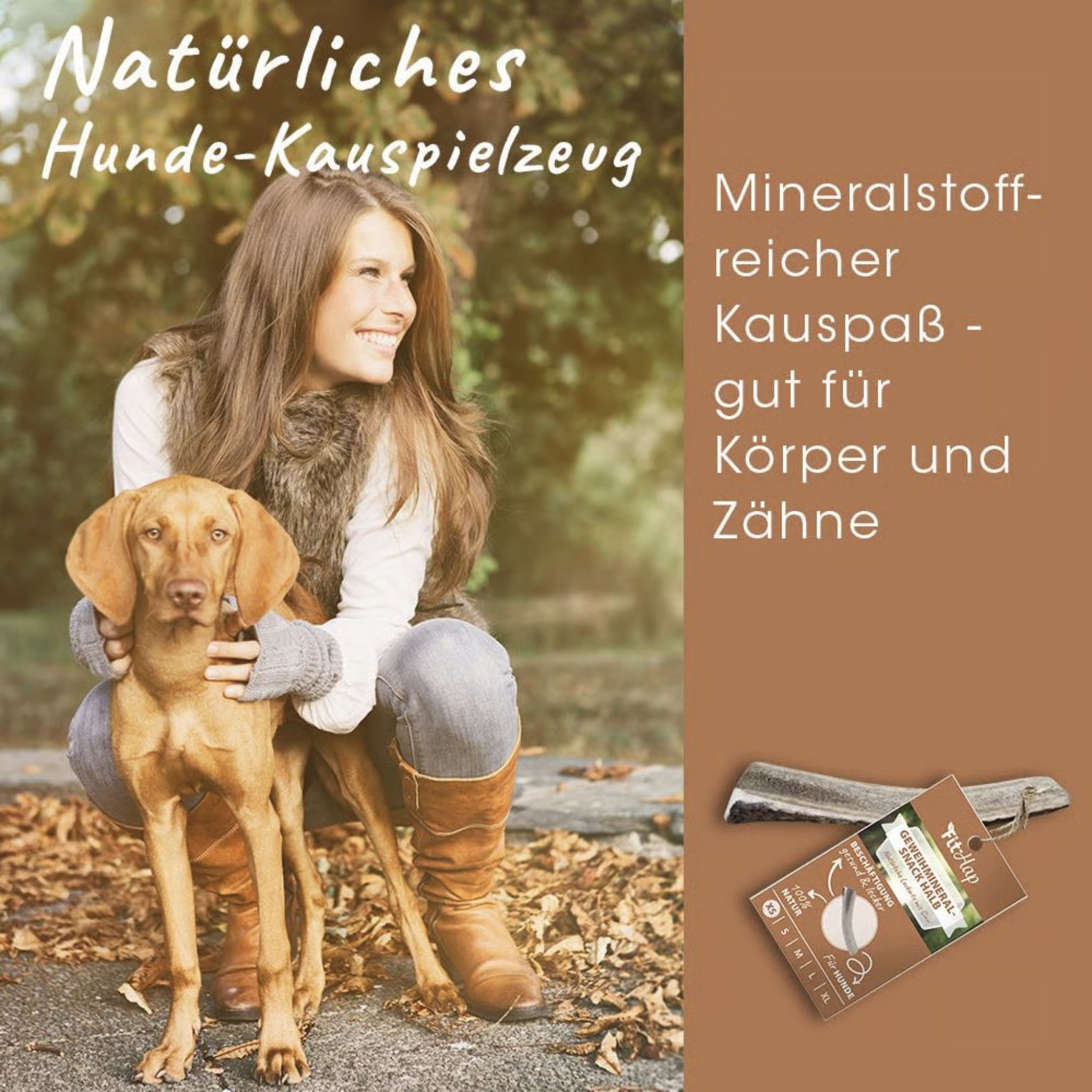 cdVet Fit - Hap Geweihmineral - Snack halb für Hunde - Woofshack