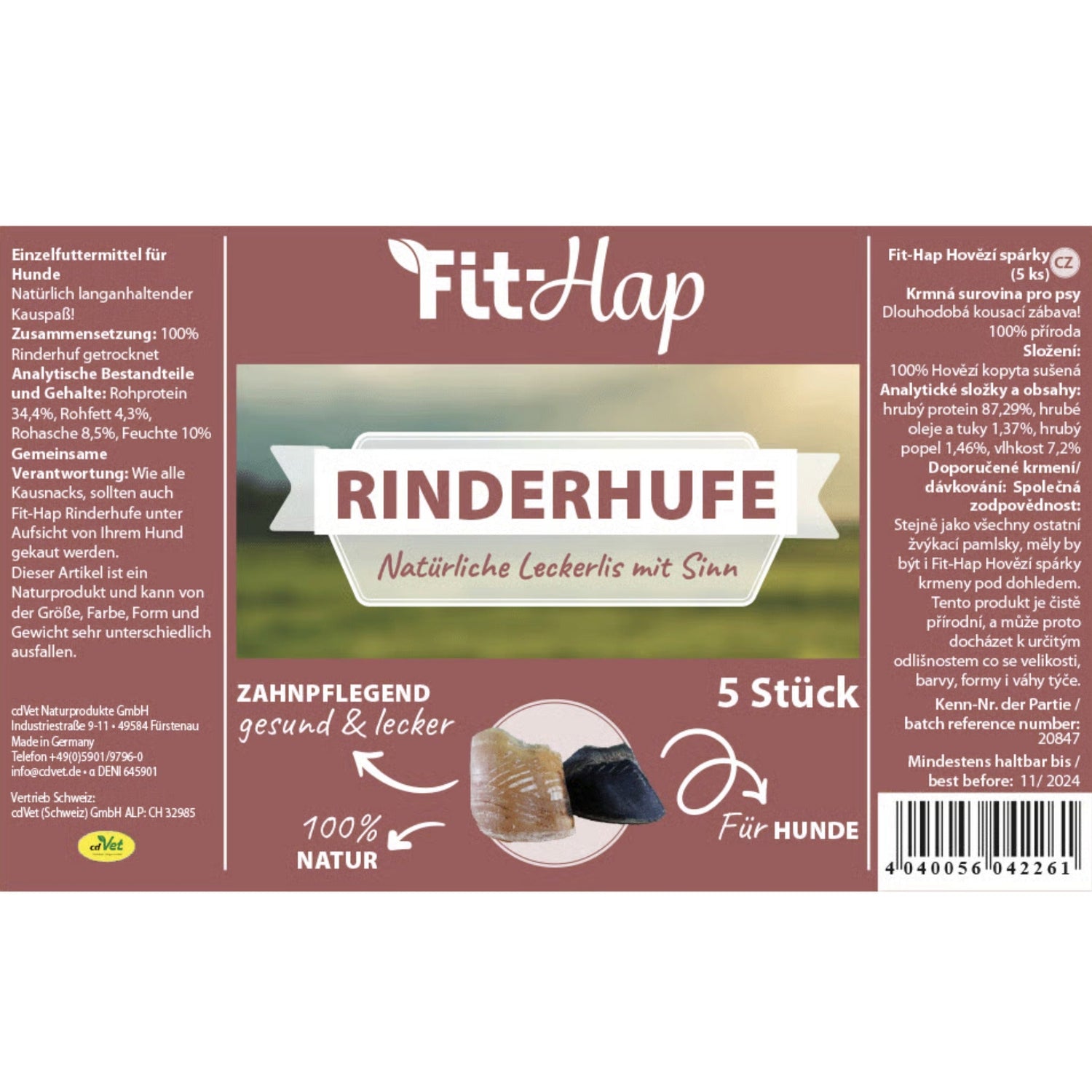 cdVet Fit - Hap Rinderhufe, Hundesnack - Woofshack