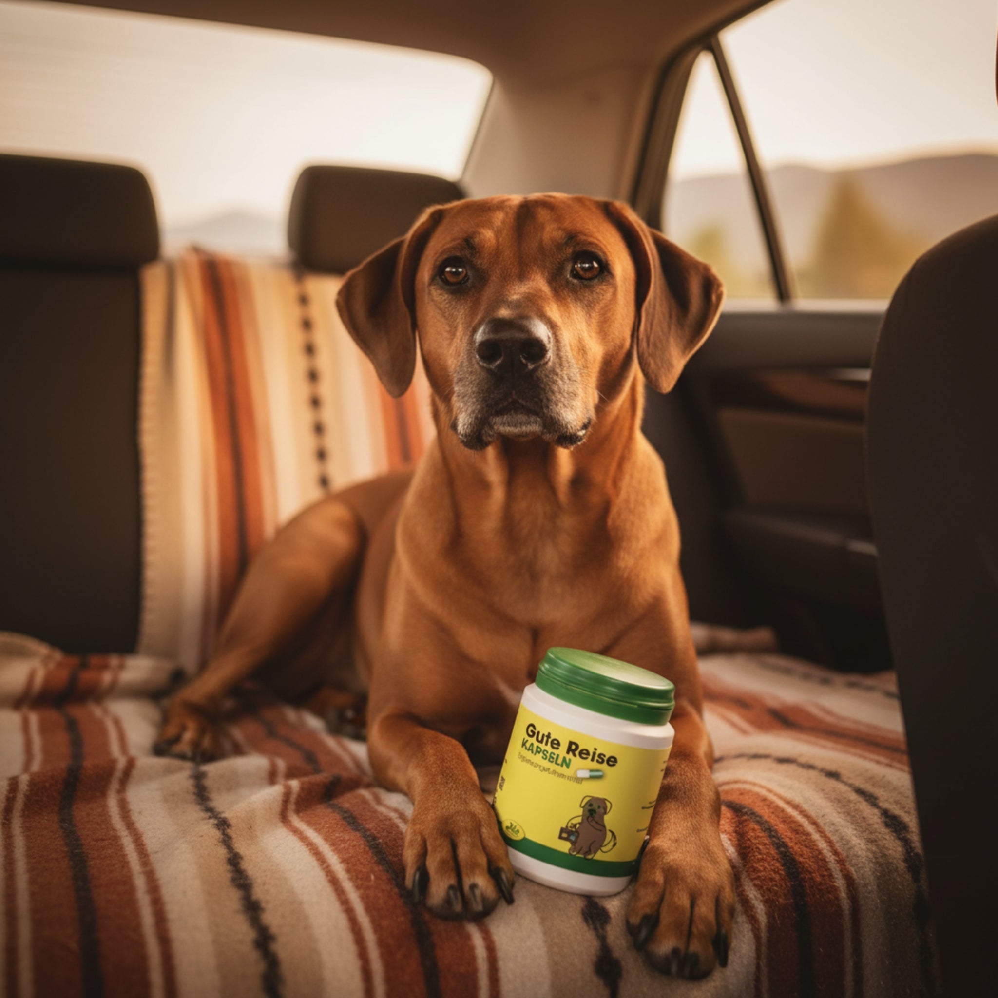 cdVet Gute Reise Kapseln – Natürliche Hilfe gegen Reiseübelkeit, Stress &amp; Nervosität bei Hunden – Pflanzliche Beruhigung für entspannte Autofahrten, Urlaub &amp; Tierarztbesuche - Woofshack
