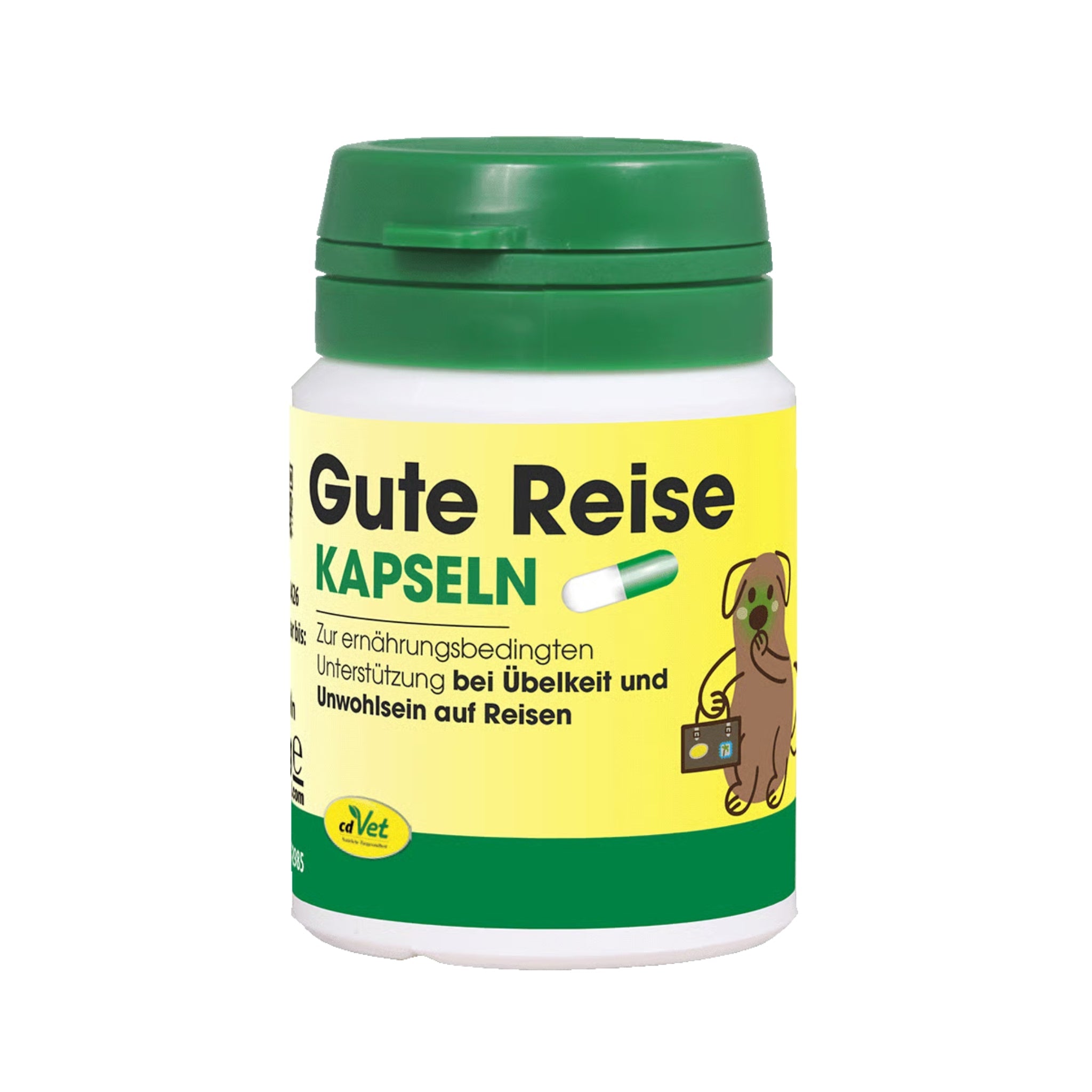 cdVet Gute Reise Kapseln – Natürliche Hilfe gegen Reiseübelkeit, Stress &amp; Nervosität bei Hunden – Pflanzliche Beruhigung für entspannte Autofahrten, Urlaub &amp; Tierarztbesuche - Woofshack