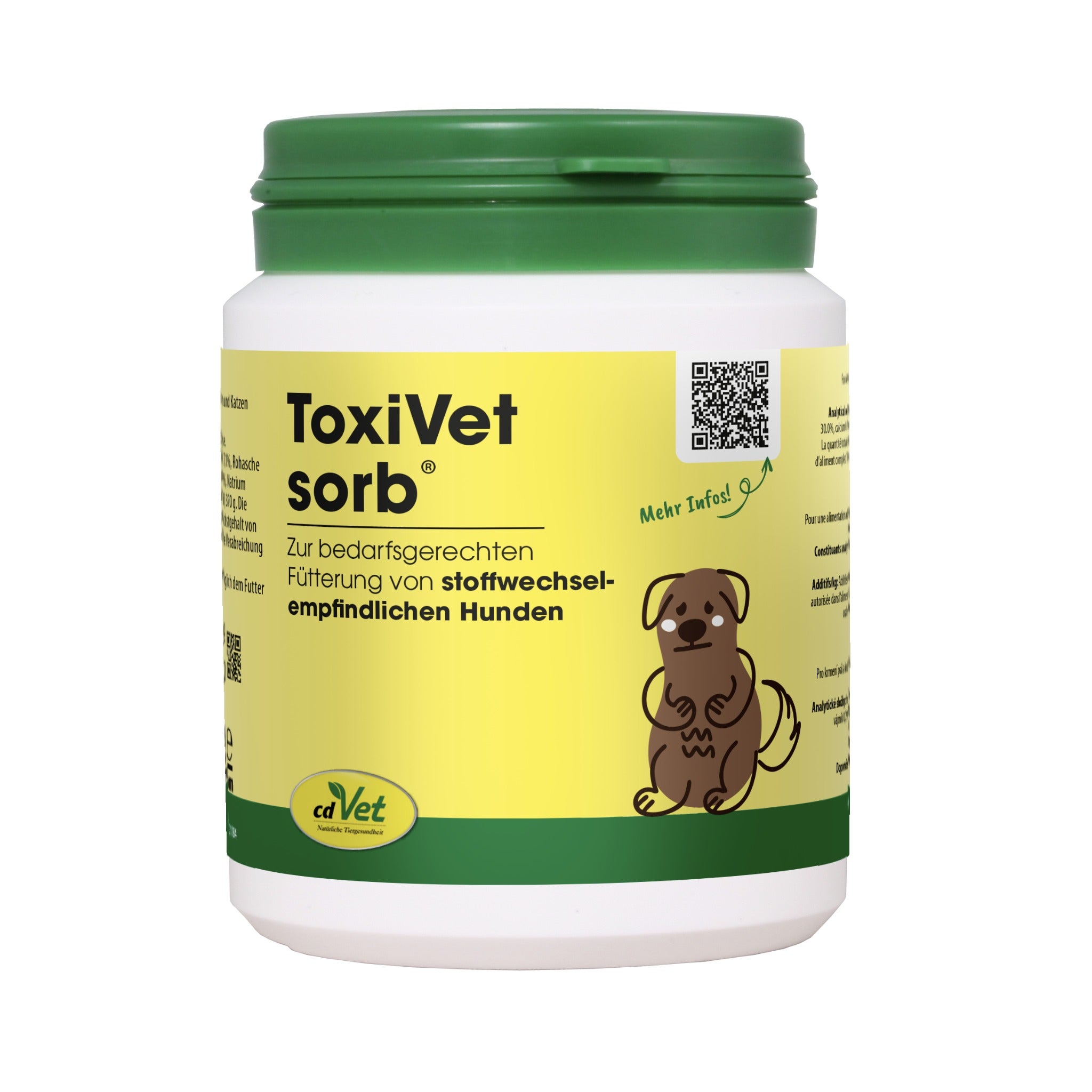 cdVet ToxiVet sorb - Natürliche Hilfe bei Durchfall für Hunde &amp; Katzen mit Präbiotika &amp; Bentonit zur Darmstärkung und Entgiftung