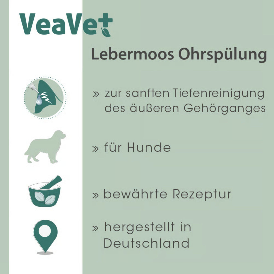 cdVet VeaVet Lebermoos Ohrspülung für Hunde - Woofshack