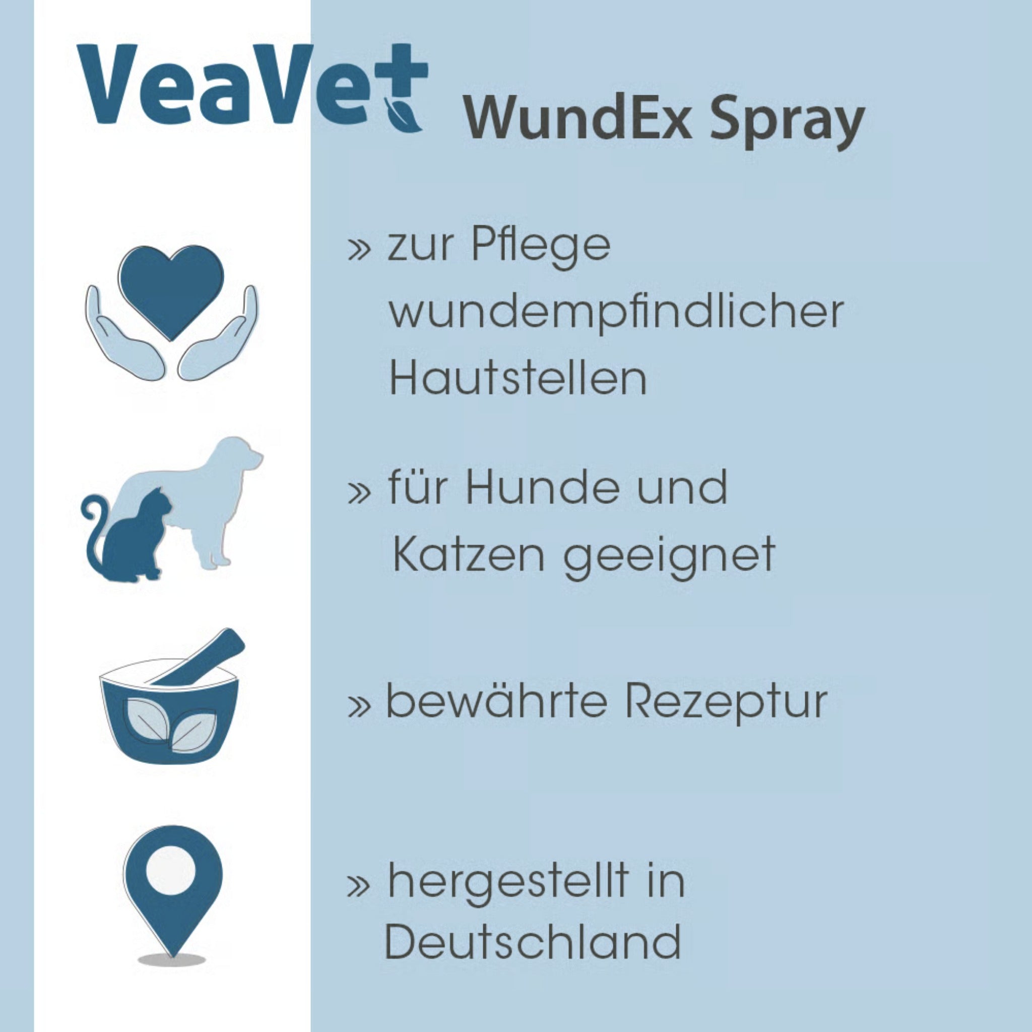 cdVet VeaVet WundEx Spray – Natürliche Wundpflege für Hunde &amp; Katzen bei empfindlicher, gereizter Haut