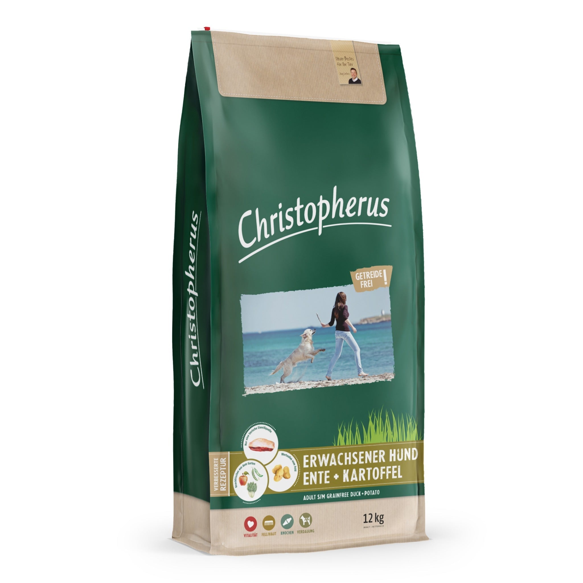Christopherus Adult Ente + Kartoffel, Hunde Trockenfutter - Woofshack