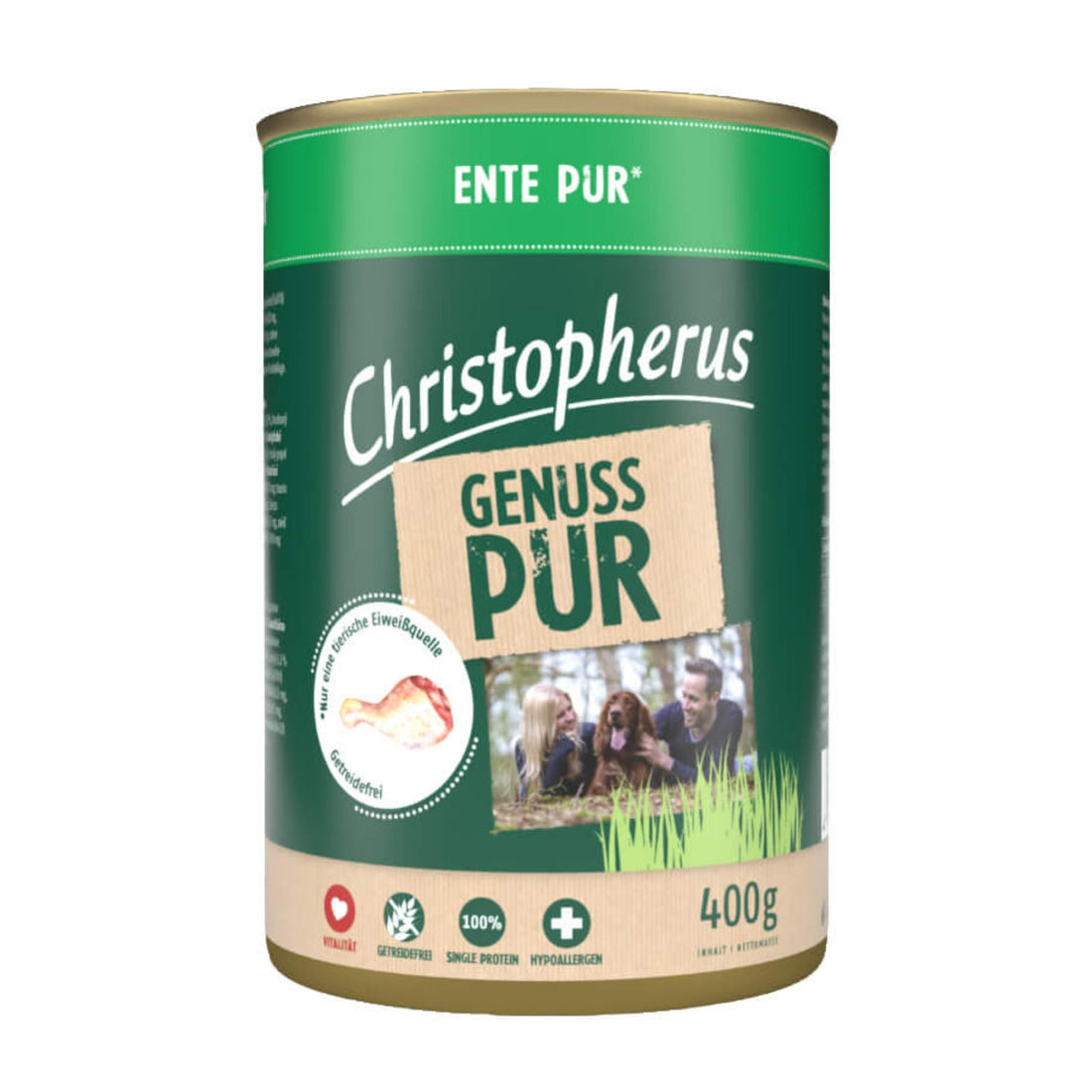 Christopherus Adult Ente Pur, Hunde Nassfutter - Woofshack