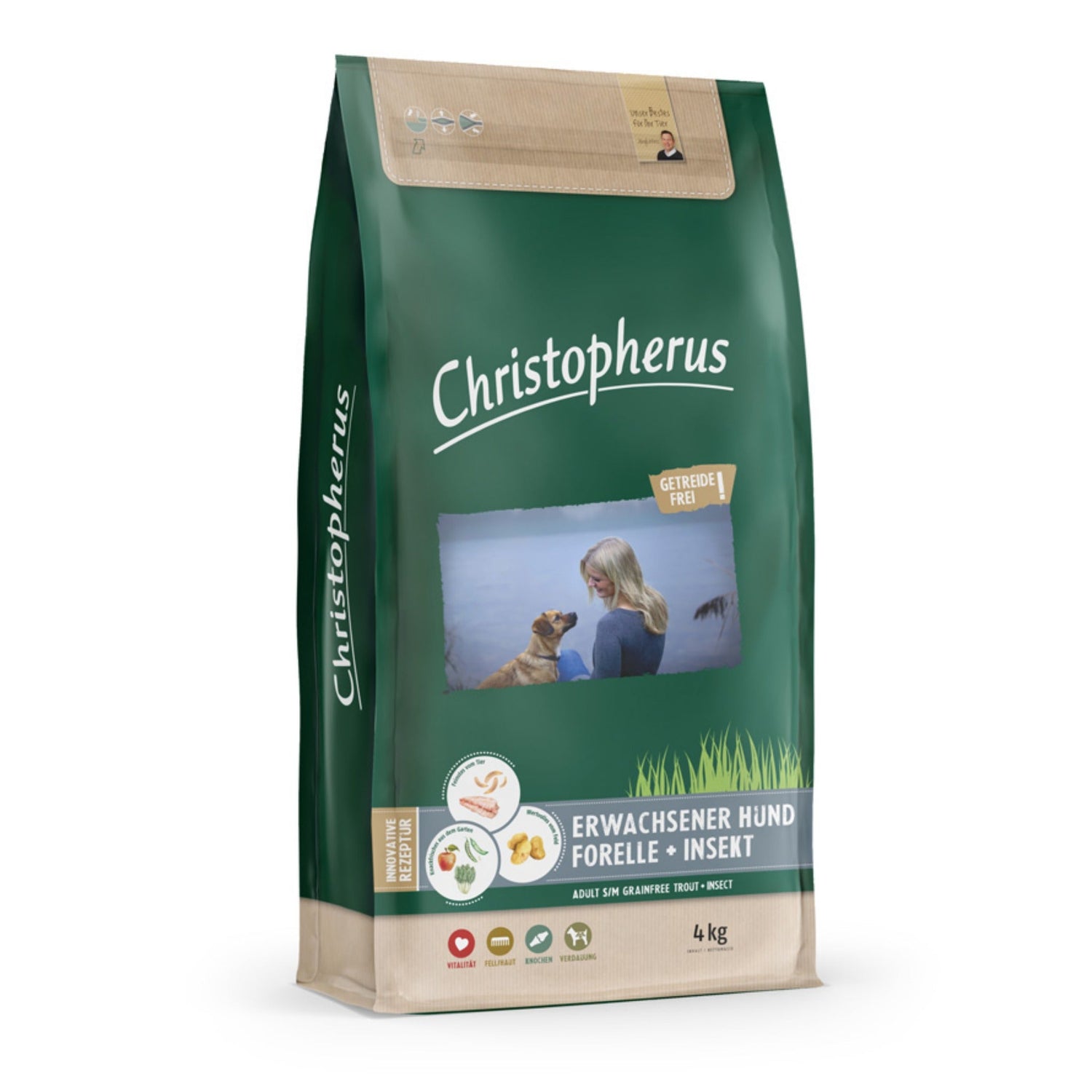 Christopherus Adult Forelle + Insekt, Hunde Trockenfutter - Woofshack