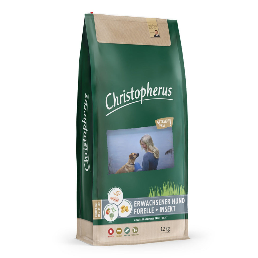 Christopherus Adult Forelle + Insekt, Hunde Trockenfutter - Woofshack