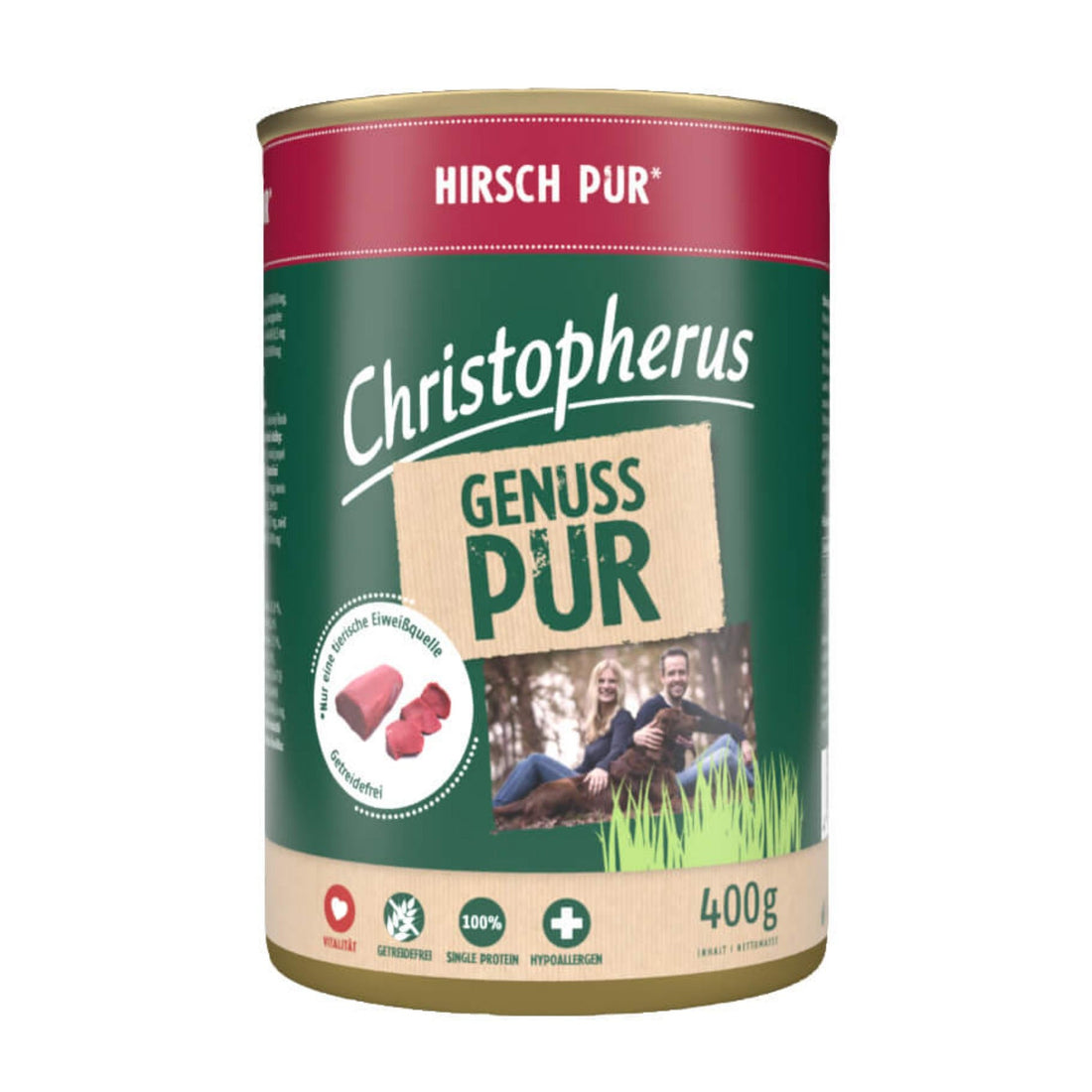 Christopherus Adult Hirsch Pur, Hunde Nassfutter - Woofshack
