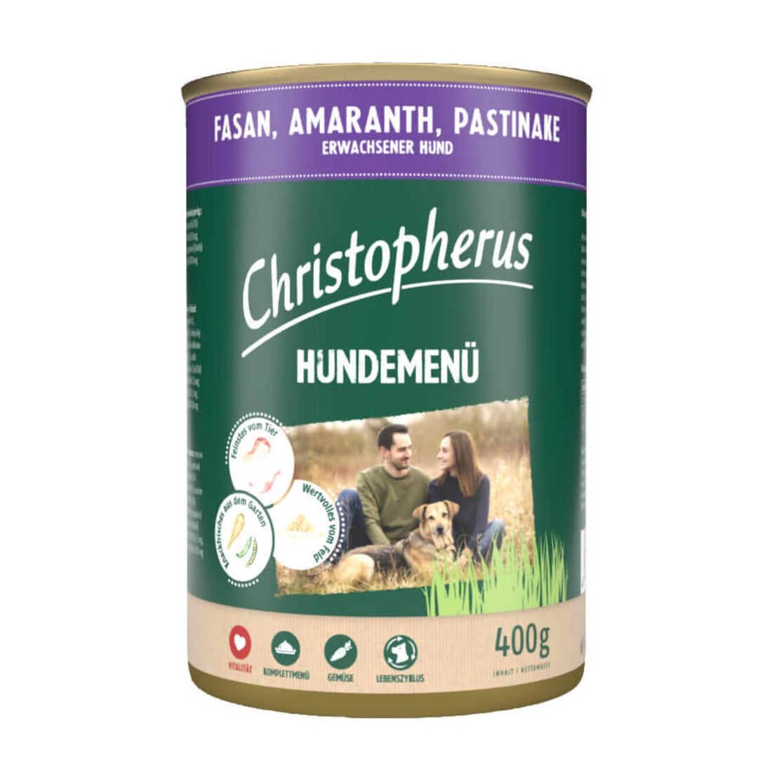 Christopherus Adult Hundemenü Fasan, Amaranth &amp; Pastinake, Hunde Nassfutter - Woofshack