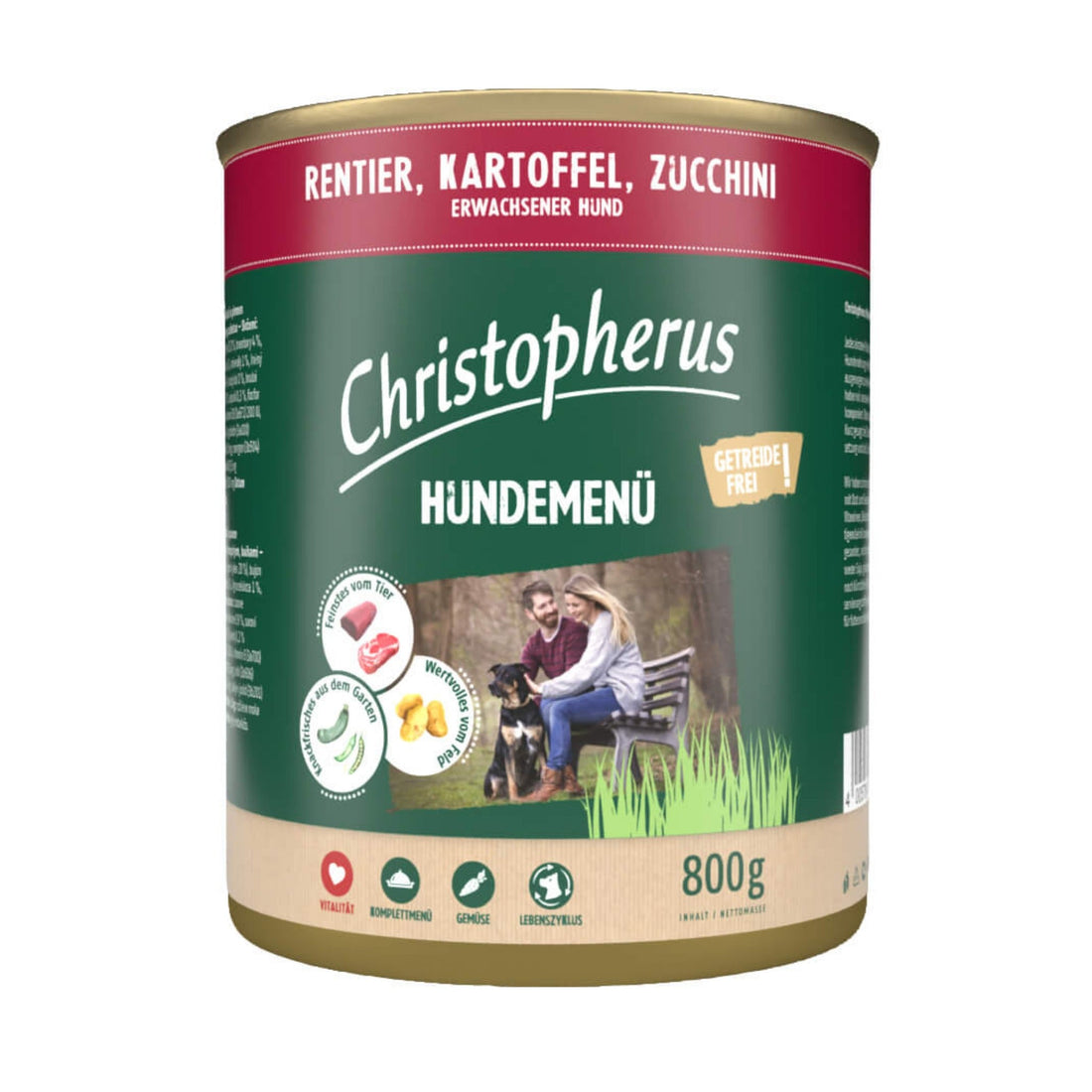 Christopherus Adult Hundemenü Rentier, Kartoffel &amp; Zucchini, Hunde Nassfutter - Woofshack