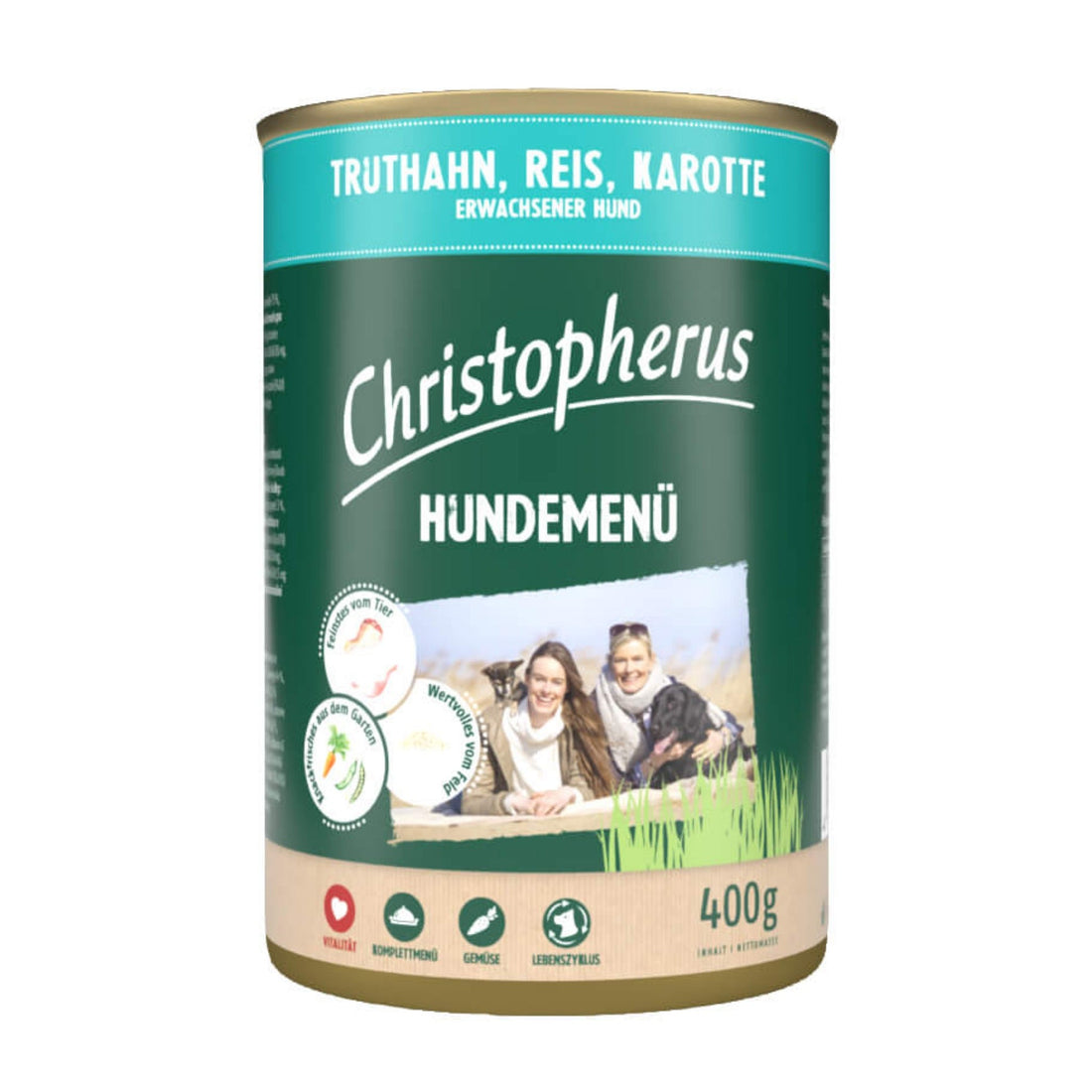 Christopherus Adult Hundemenü Truthahn, Reis &amp; Karotte, Hunde Nassfutter - Woofshack