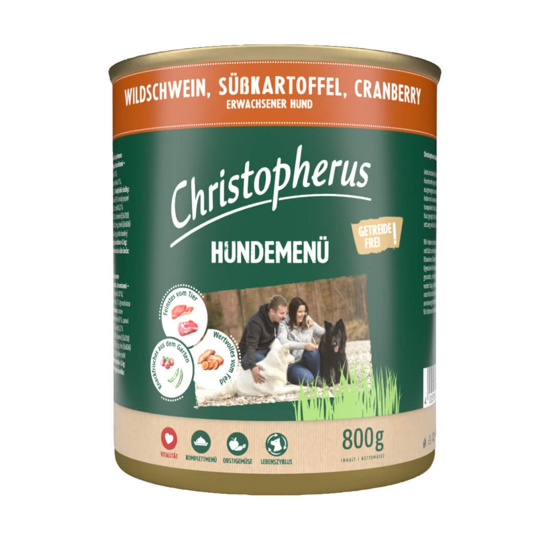 Christopherus Adult Hundemenü Wildschwein, Süßkartoffel &amp; Cranberry, Hunde Nassfutter - Woofshack