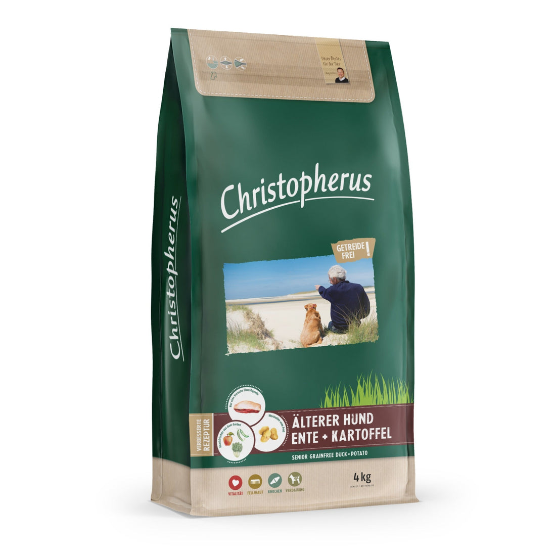 Christopherus Senior Ente + Kartoffel, Hunde Trockenfutter - Woofshack