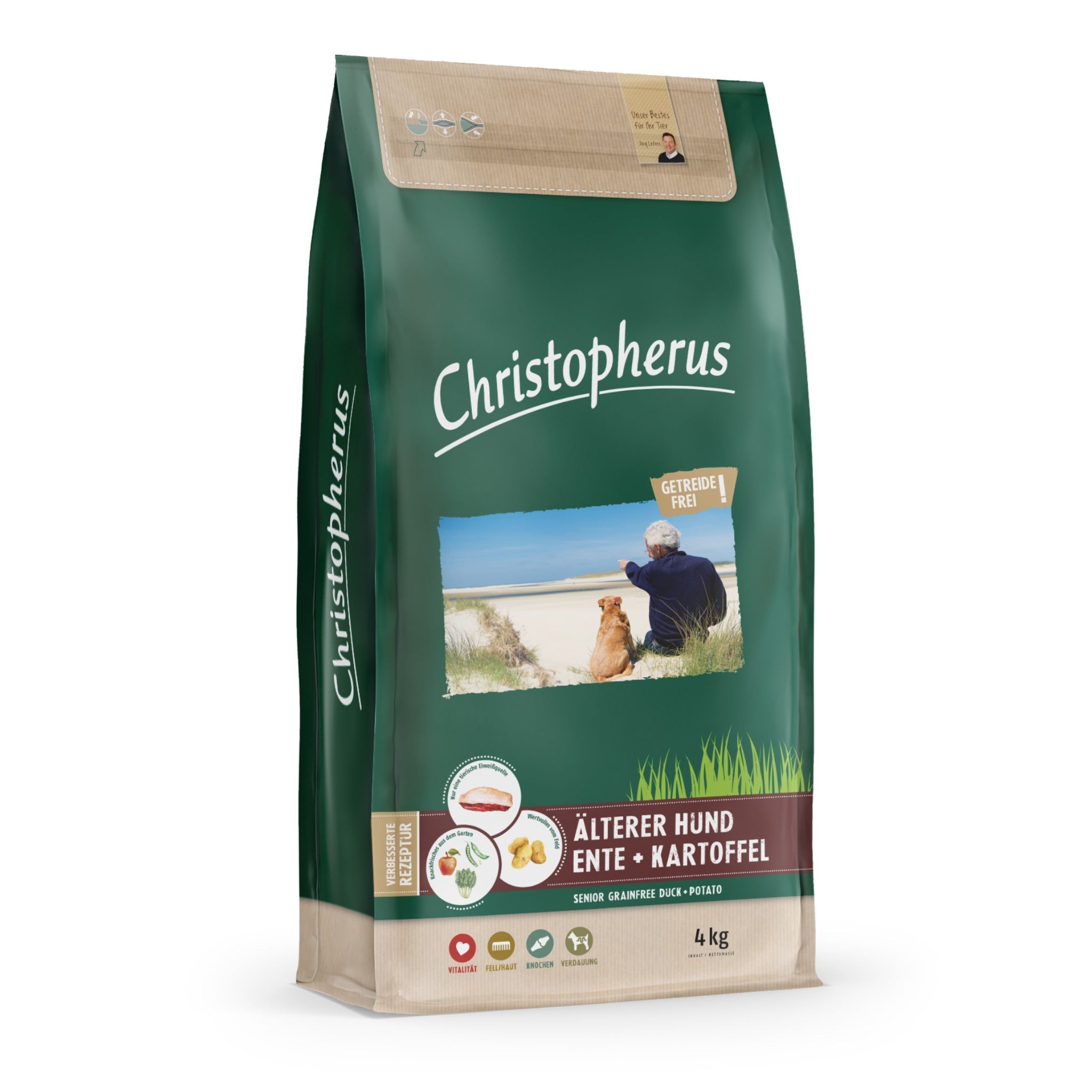 Christopherus Senior Ente + Kartoffel, Hunde Trockenfutter - Woofshack