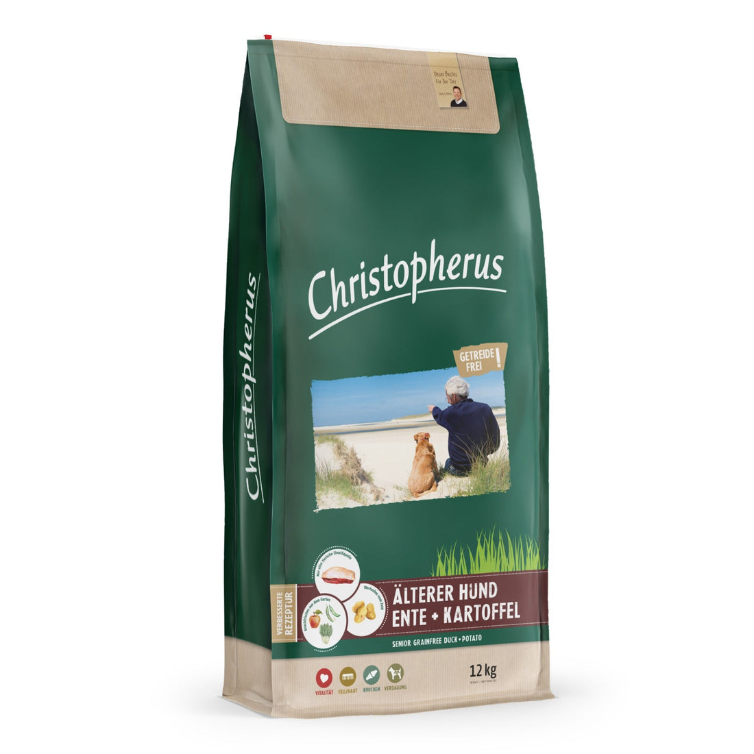 Christopherus Senior Ente + Kartoffel, Hunde Trockenfutter - Woofshack