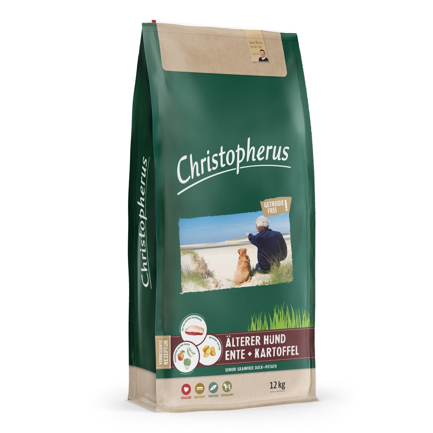Christopherus Senior Ente + Kartoffel, Hunde Trockenfutter - Woofshack