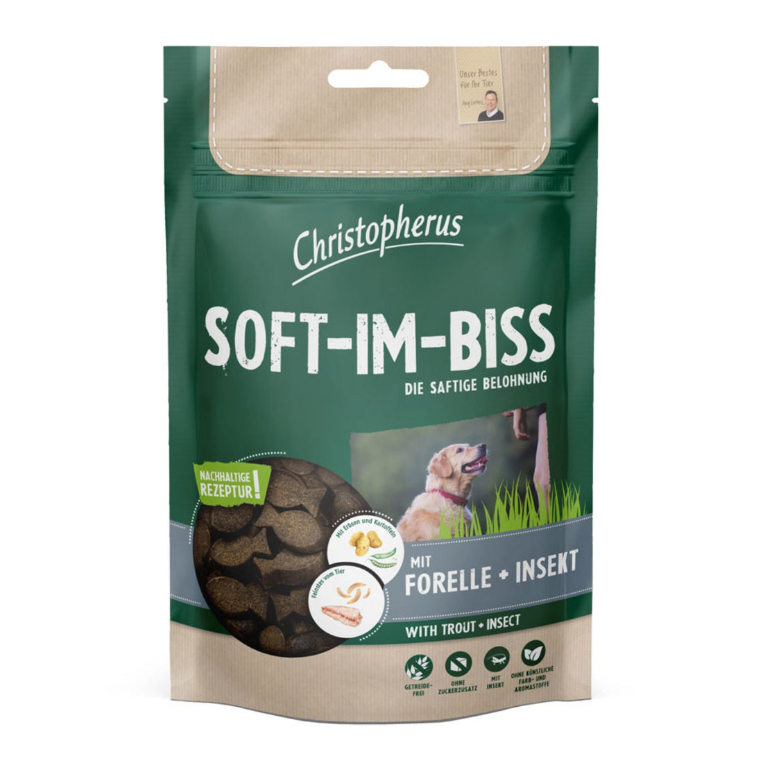 Christopherus Soft - Im - Biss Forelle + Insekt, Hundesnack - Woofshack