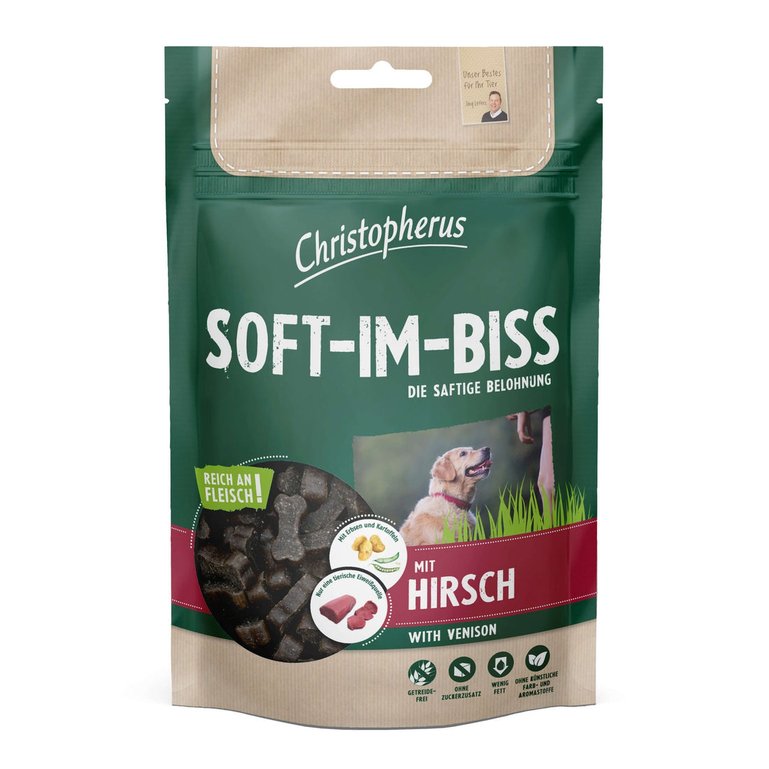 Christopherus Soft - Im - Biss Hirsch, Hundesnack - Woofshack