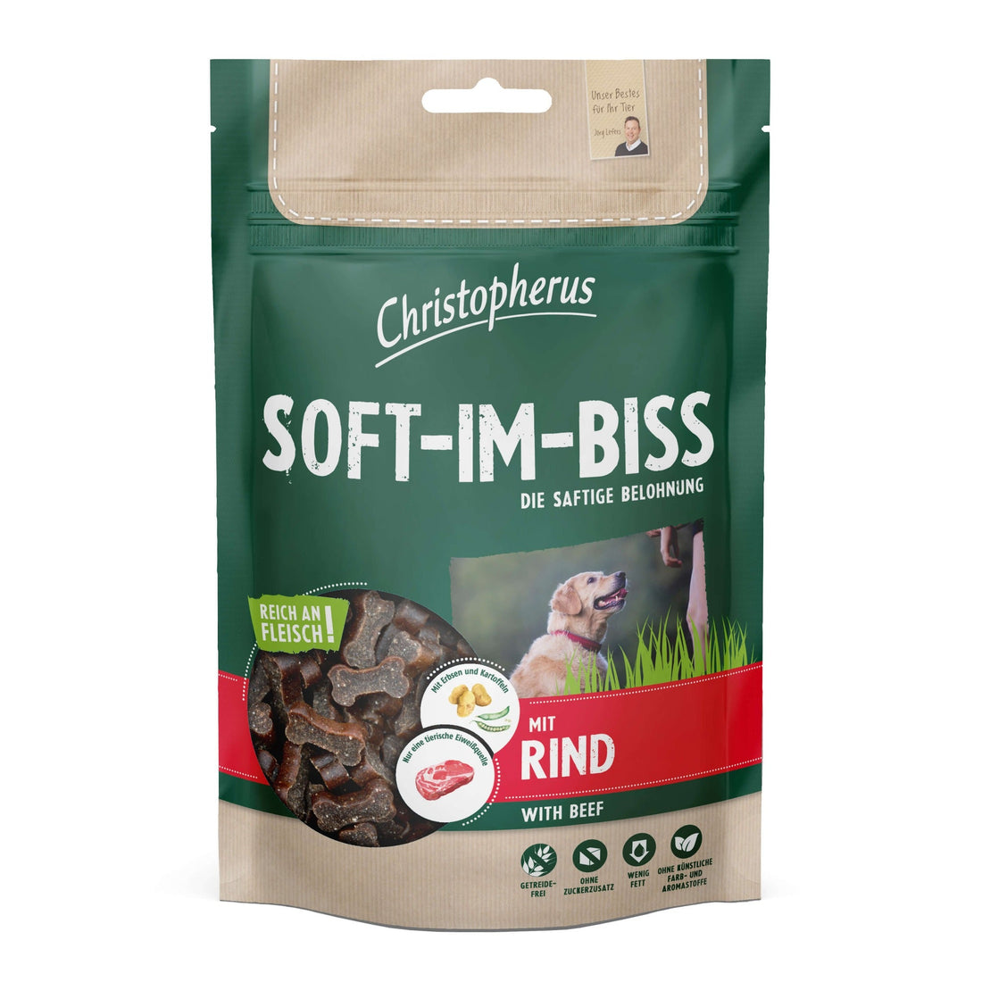 Christopherus Soft - Im - Biss Rind, Hundesnack - Woofshack