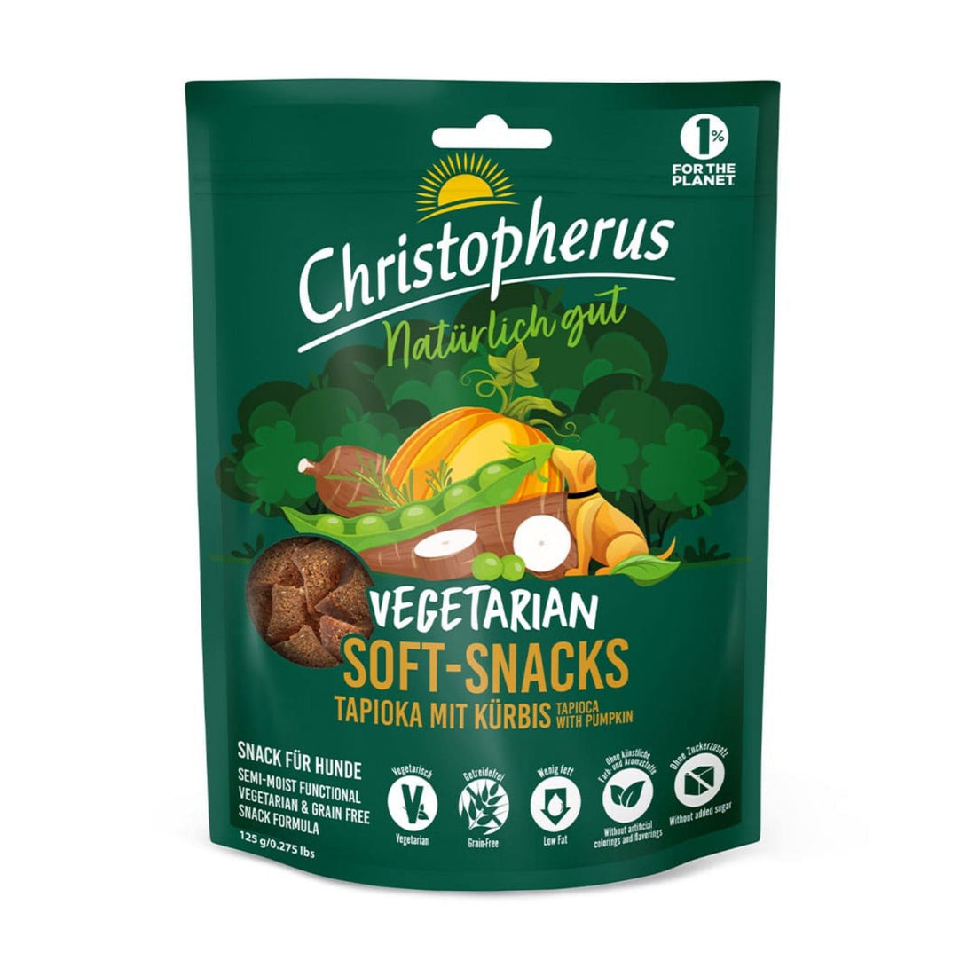 Christopherus Vegetarian Tapioka mit Kürbis, Soft - Snacks für Hunde - Woofshack