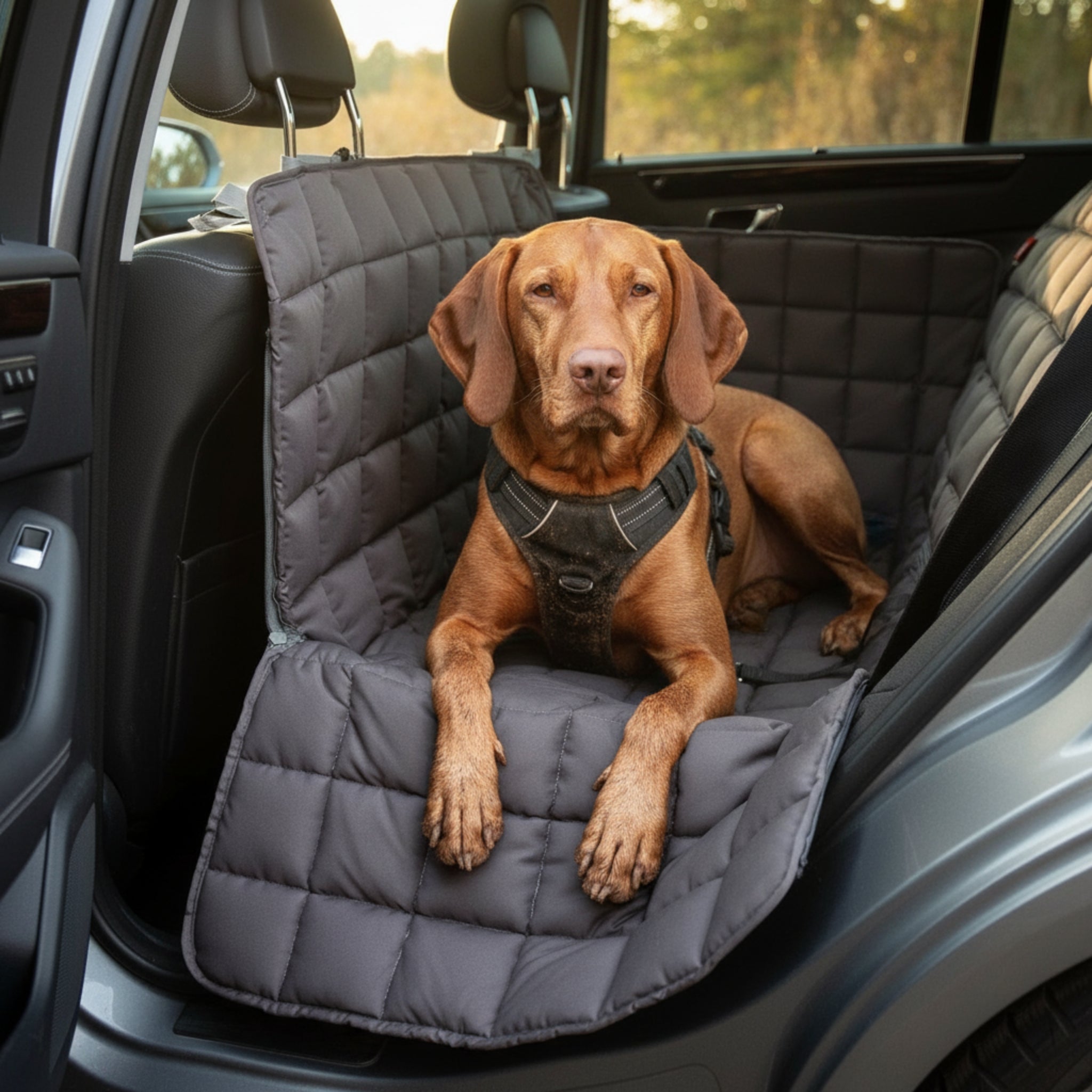 Doctor Bark 2-Sitz Premium-Autoschondecke – Waschbar, Rutschfest &amp; Langlebig gegen Hundehaare und Schmutz