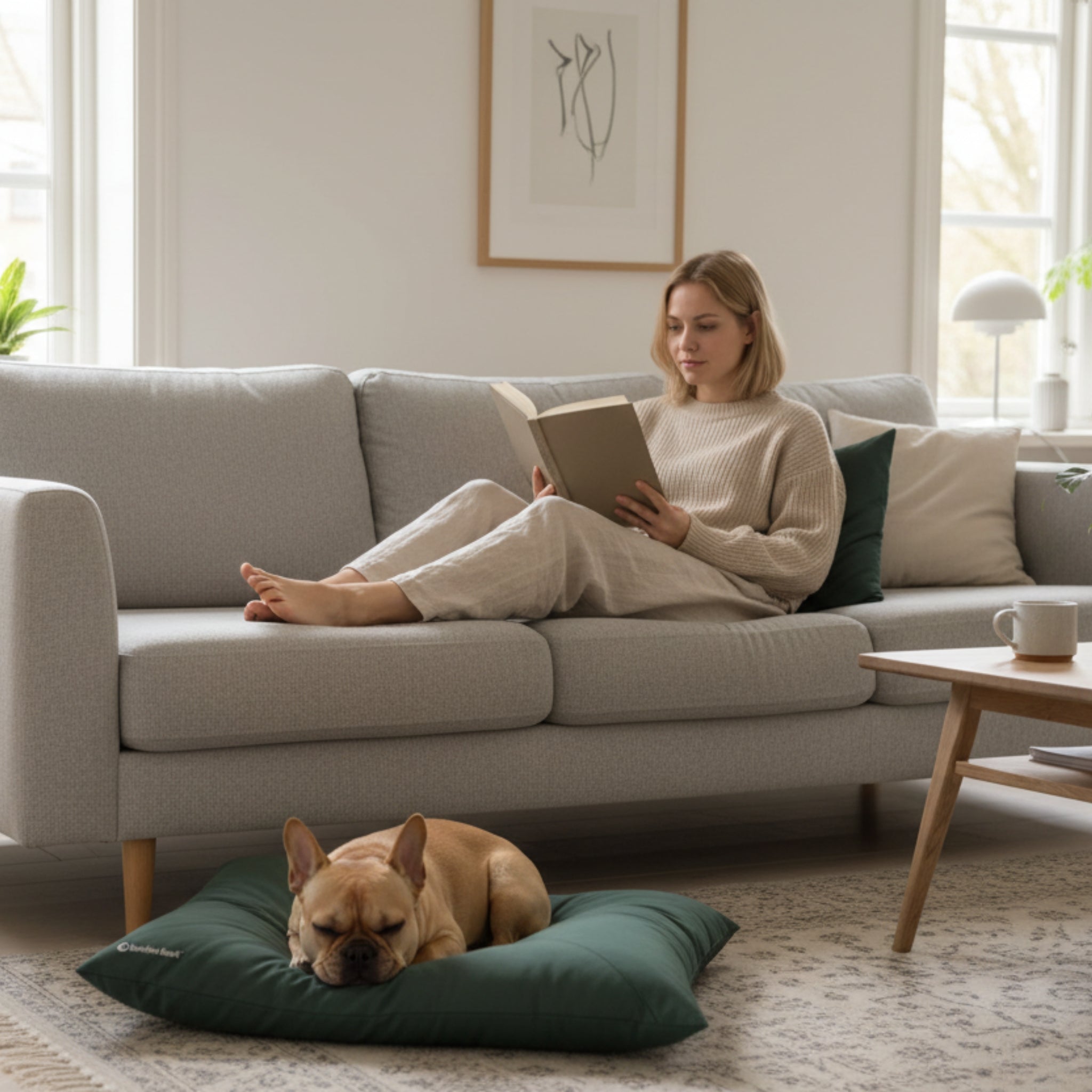 Doctor Bark Country - Kissen – Ergonomisches Hundebett mit recycelter Füllung, waschbar &amp; allergikerfreundlich für gesunden Schlaf - Woofshack