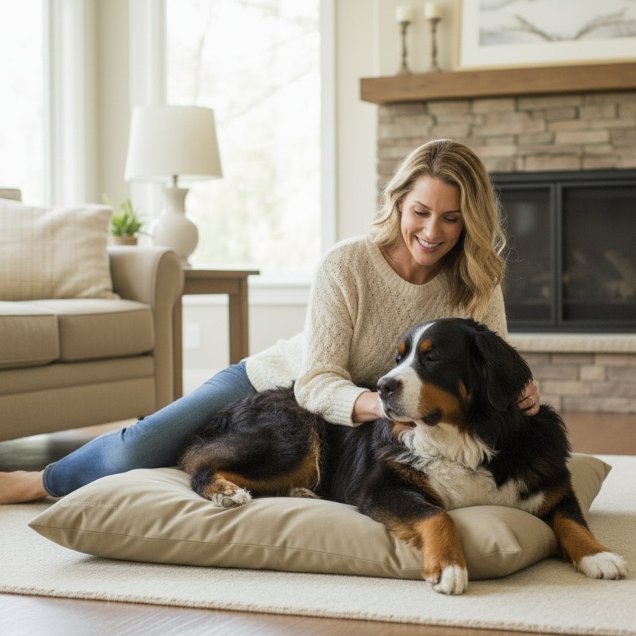 Doctor Bark Country - Kissen – Ergonomisches Hundebett mit recycelter Füllung, waschbar &amp; allergikerfreundlich für gesunden Schlaf - Woofshack