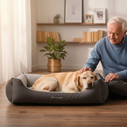 Doctor Bark Ergonomisches Hundebett Green Label – Höchster Komfort für gesunden Schlaf, Gelenkschonung &amp; nachhaltige Premium - Materialien - Woofshack