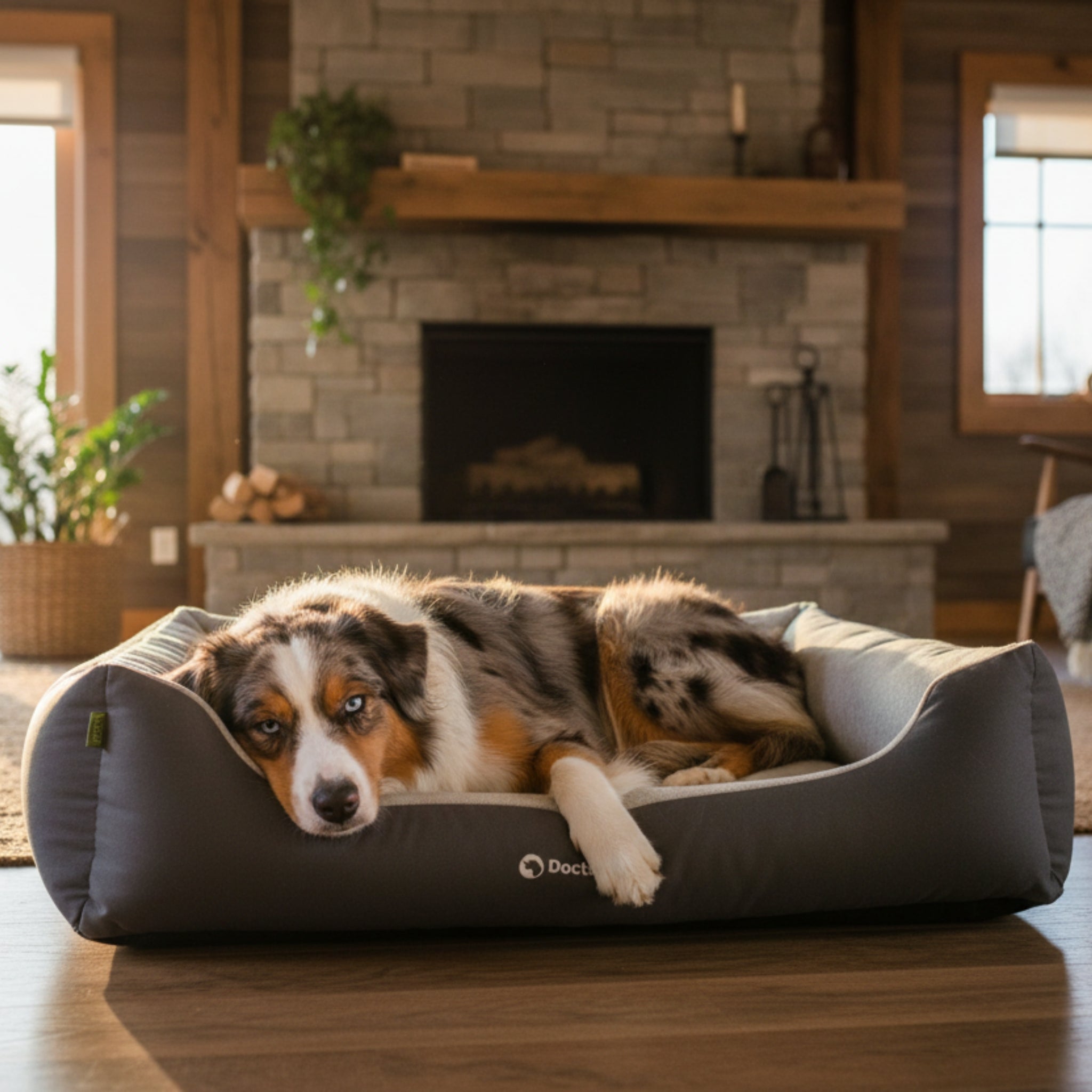 Doctor Bark Ergonomisches Hundebett Green Label – Höchster Komfort für gesunden Schlaf, Gelenkschonung &amp; nachhaltige Premium - Materialien - Woofshack