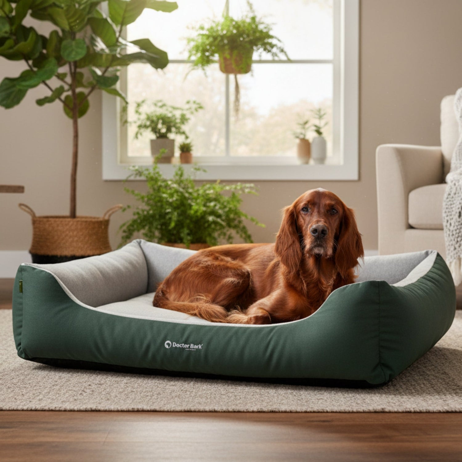 Doctor Bark Ergonomisches Hundebett Green Label – Höchster Komfort für gesunden Schlaf, Gelenkschonung &amp; nachhaltige Premium - Materialien - Woofshack