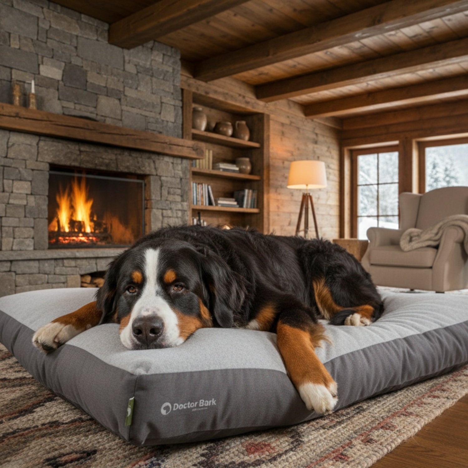 Doctor Bark Ergonomisches Lounge - Kissen für Hunde – Green Label, Waschbar bis 60°C, ÖKO - TEX Zertifiziert, Made in Germany - Woofshack