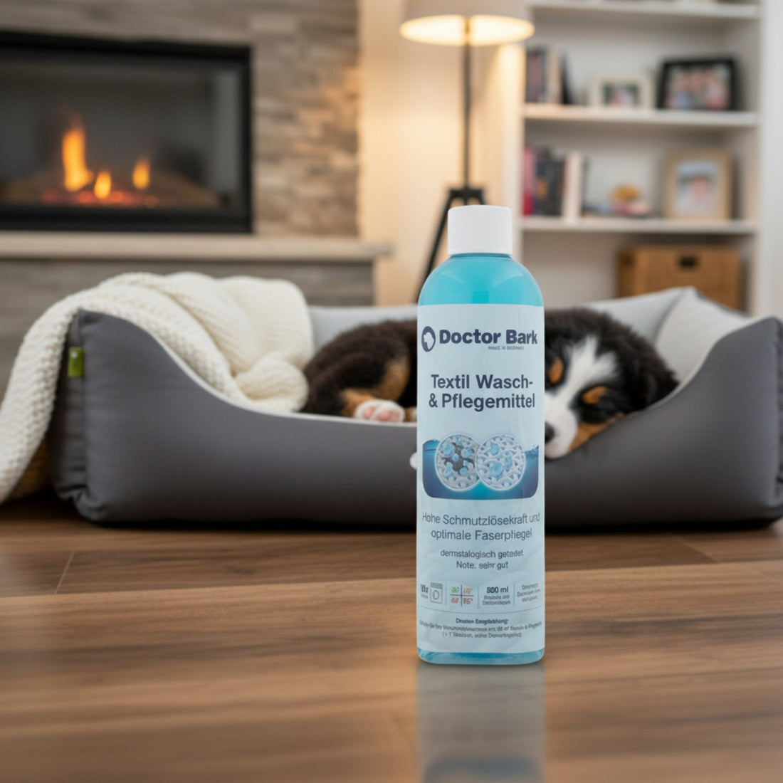 Doctor Bark Textil Wasch - und Pflegemittel – Porentief rein, geruchsfrei &amp; schonend für Hundebetten, Autoschondecken &amp; Heimtextilien - Woofshack