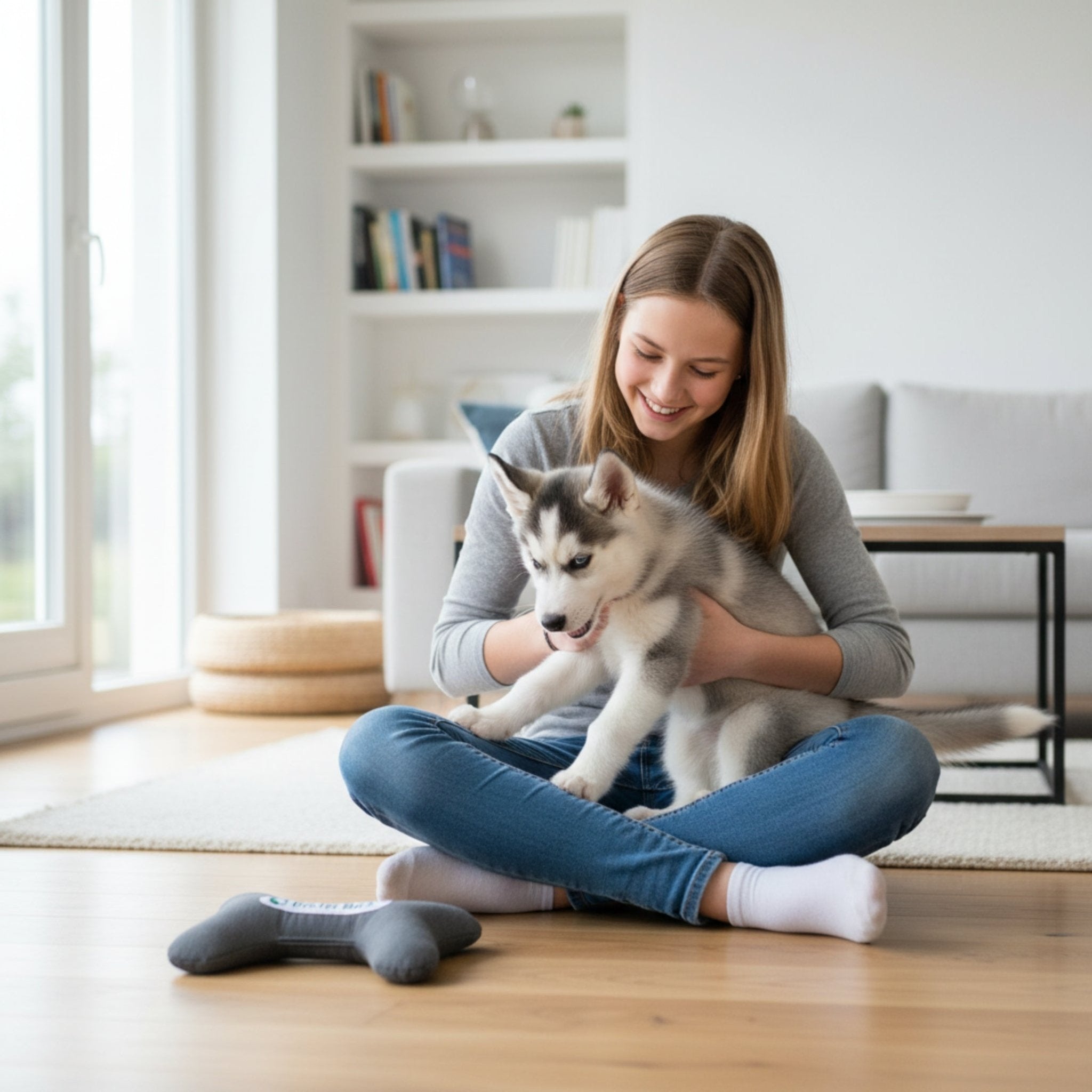Doctor Bark Toy Bone – Robustes Hundespielzeug für kraftvolle Kauer, maschinenwaschbar &amp; allergikerfreundlich - Woofshack