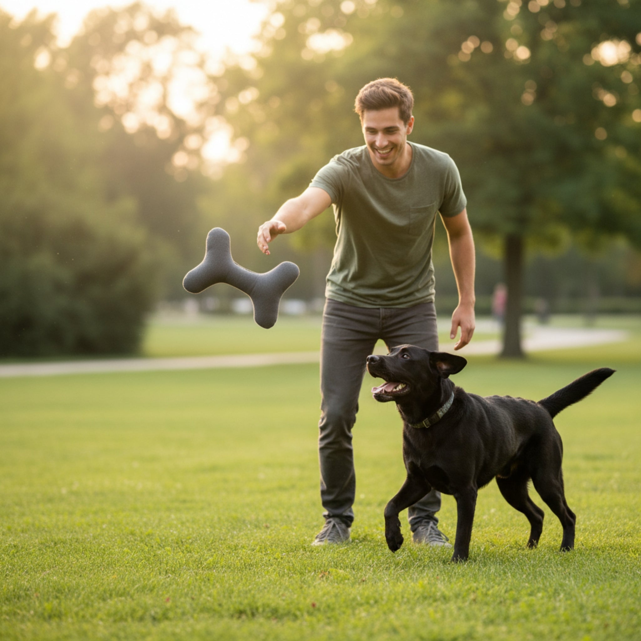 Doctor Bark Toy Bone – Robustes Hundespielzeug für kraftvolle Kauer, maschinenwaschbar &amp; allergikerfreundlich - Woofshack