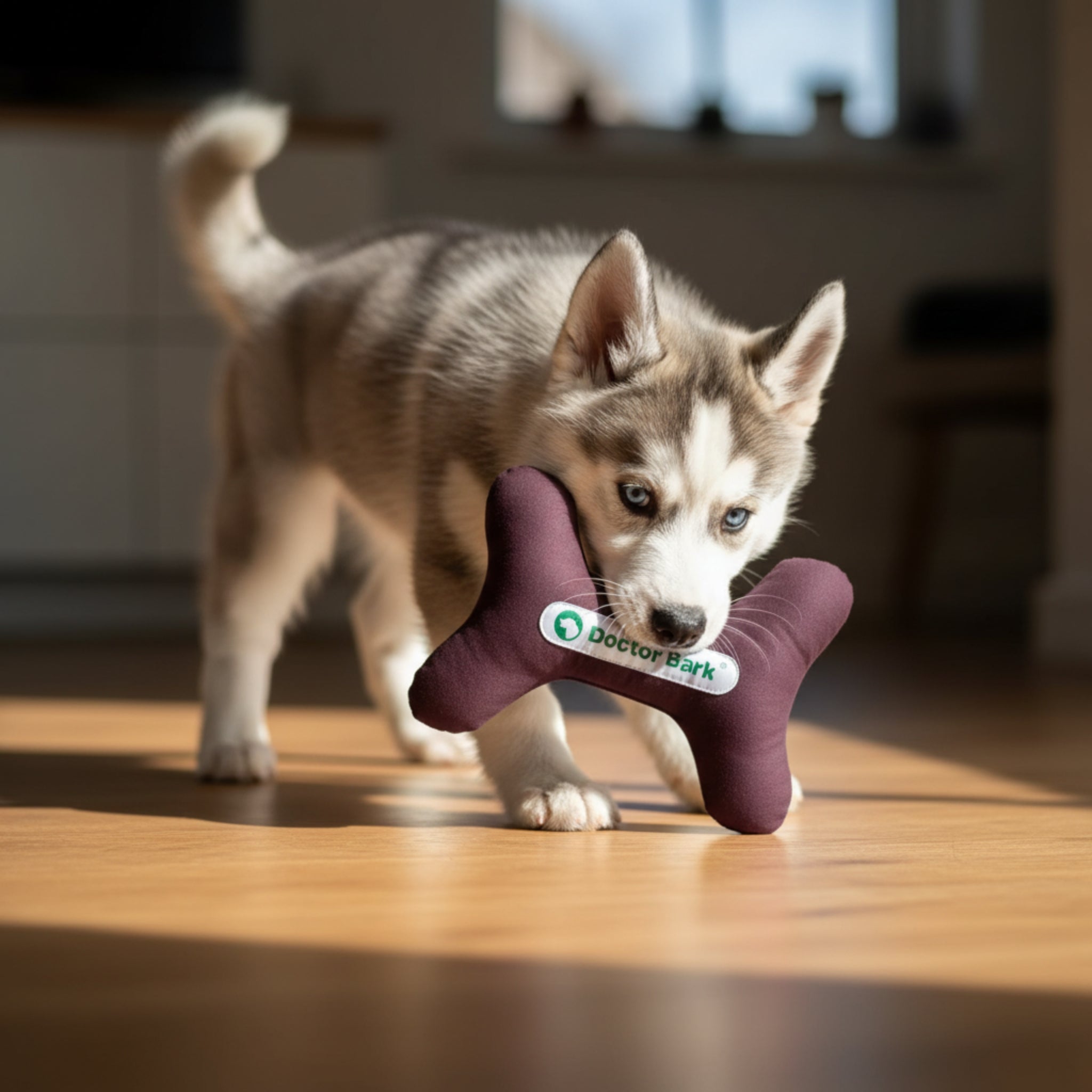 Doctor Bark Toy Bone – Robustes Hundespielzeug für kraftvolle Kauer, maschinenwaschbar &amp; allergikerfreundlich - Woofshack