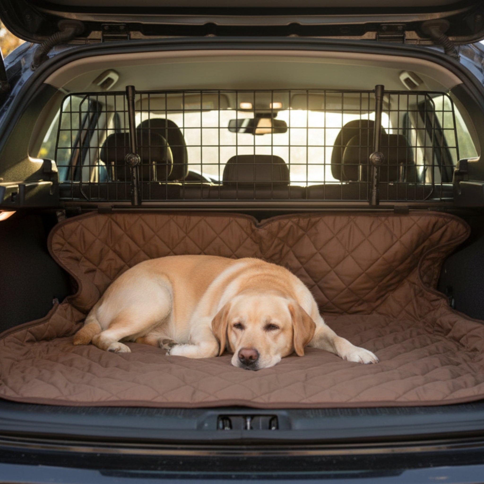 Doctor Bark Universal Kofferraum - Trenngitter – StVO - konform, werkzeuglose Montage, verstellbar 91 - 153 cm, maximale Sicherheit für Hund &amp; Fahrer - Woofshack