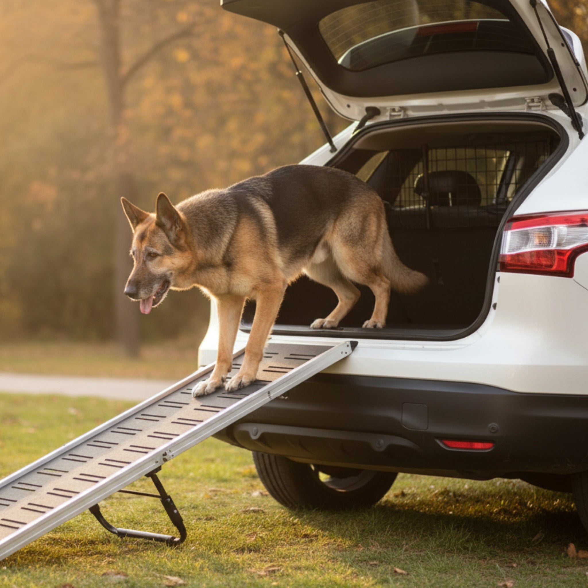 Doctor Bark Universal Kofferraum - Trenngitter – StVO - konform, werkzeuglose Montage, verstellbar 91 - 153 cm, maximale Sicherheit für Hund &amp; Fahrer - Woofshack