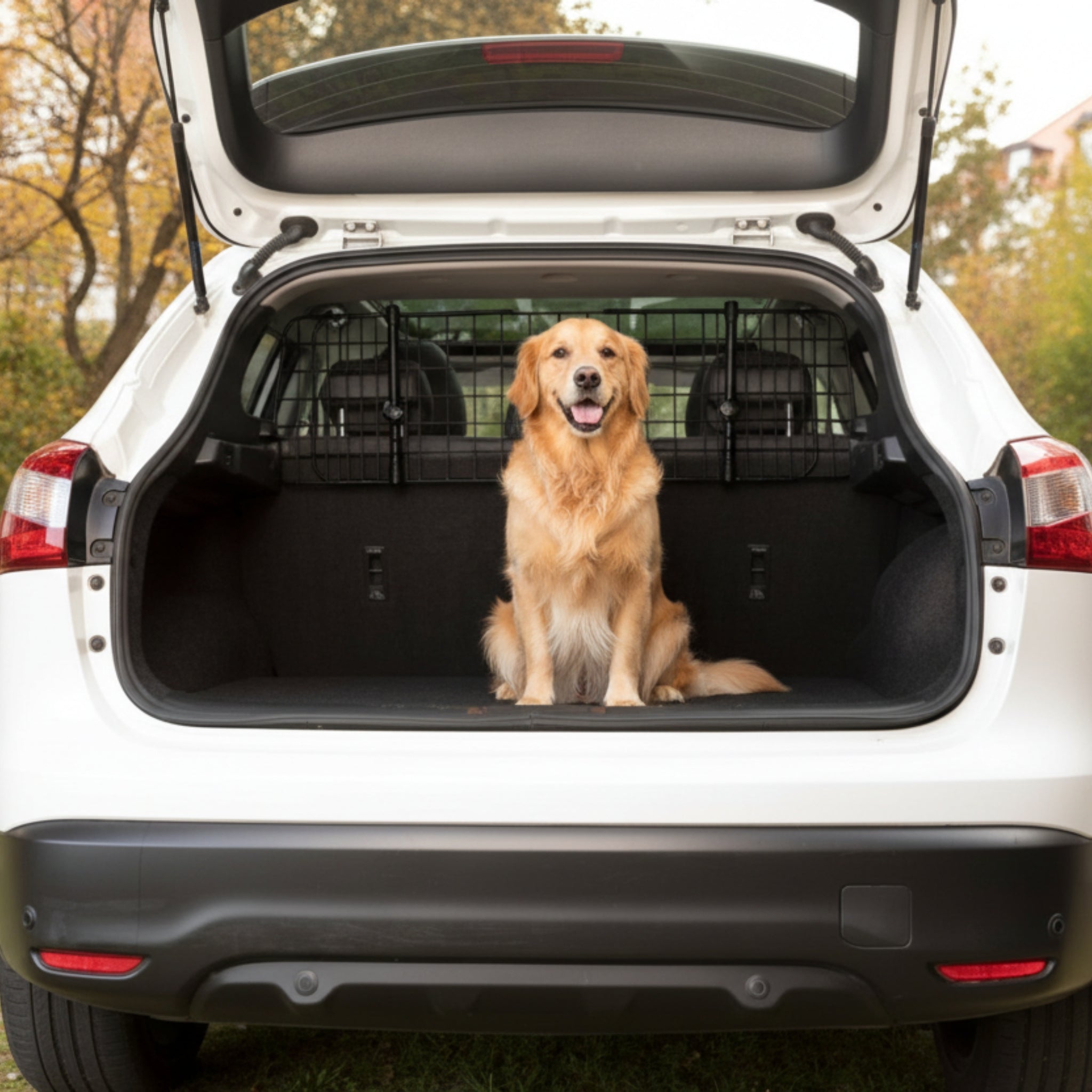 Doctor Bark Universal Kofferraum - Trenngitter – StVO - konform, werkzeuglose Montage, verstellbar 91 - 153 cm, maximale Sicherheit für Hund &amp; Fahrer - Woofshack