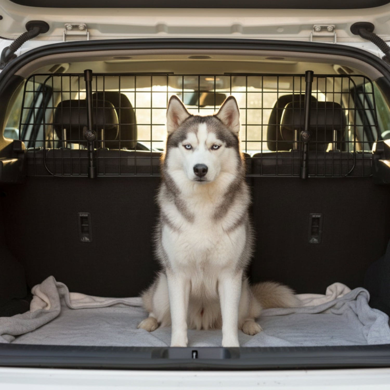 Doctor Bark Universal Kofferraum - Trenngitter – StVO - konform, werkzeuglose Montage, verstellbar 91 - 153 cm, maximale Sicherheit für Hund &amp; Fahrer - Woofshack