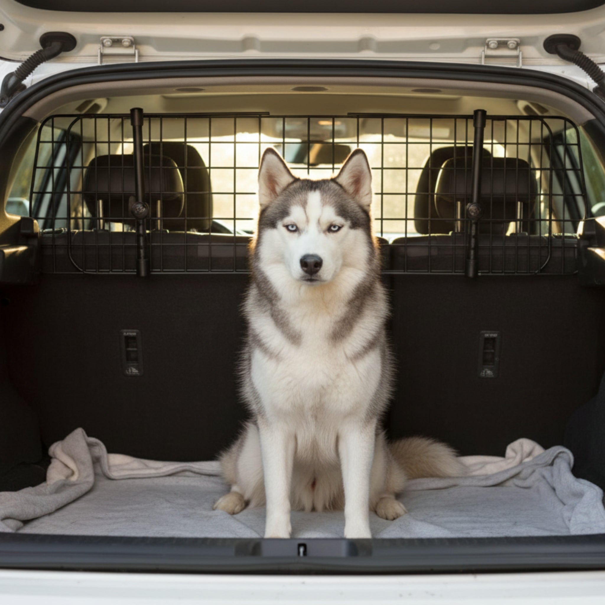 Doctor Bark Universal Kofferraum - Trenngitter – StVO - konform, werkzeuglose Montage, verstellbar 91 - 153 cm, maximale Sicherheit für Hund &amp; Fahrer - Woofshack