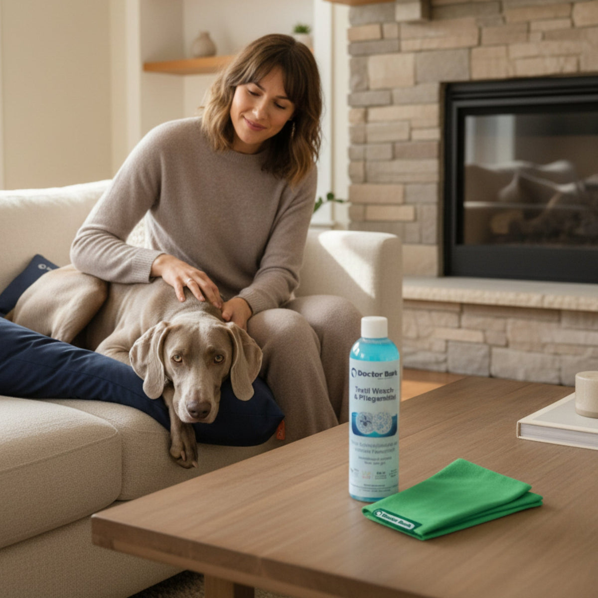 Doctor Bark Wasch - und Pflegemittel mit Premium - Mikrofasertuch – Pflanzliche Spezialformel für langanhaltende Frische, Sauberkeit und Pflege deiner Textilien - Woofshack
