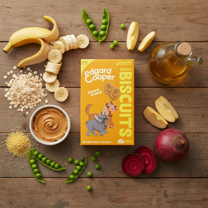 Edgard &amp; Cooper Bravo Biscuits Banane &amp; Erdnussbutter – Knusprige Hundekekse für Training &amp; Belohnung mit natürlichen Zutaten - Woofshack